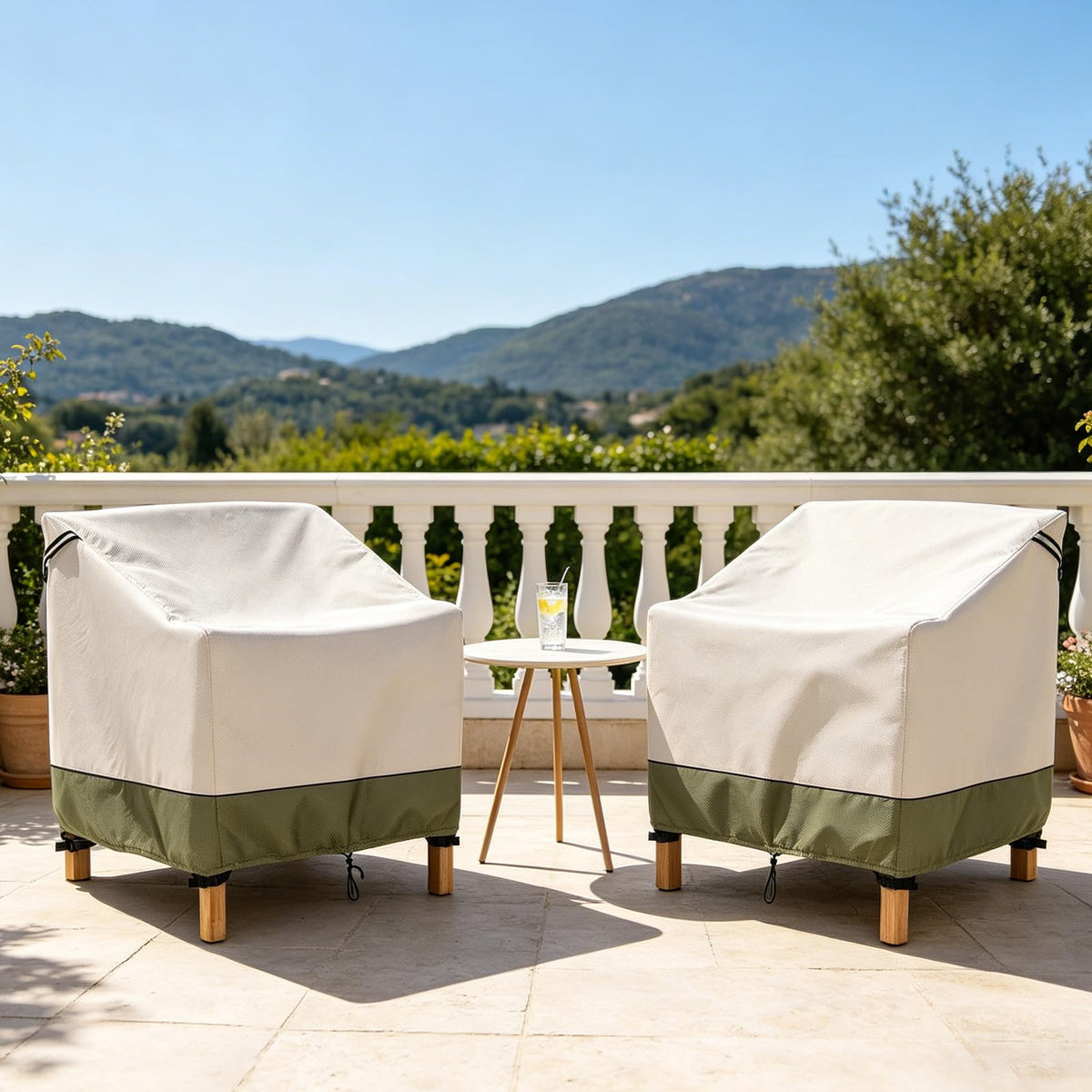 Gasadar Patio Chair Cover-2 Pack, Heavy Duty Waterproof UV Resistant Anti-Fading Chair Covers for Lawn Outdoor Furniture Chairs,29" W x30 D x 36" H