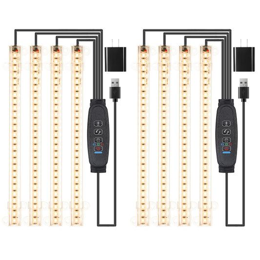 8.6 Inches LED Grow Light Strips, Grow Lamp for Indoor Plants Full Spectrum 3500K, 208 LEDs Plant Growth Light with 10 Dimmable Levels, 3/9/12Hrs for Seedling Succulent and Plant Shelf, 2 Pack