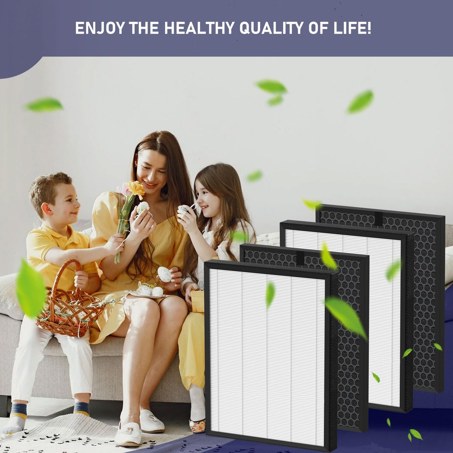 Ontheone LV-PUR131 True HEPA Replacement Filter Compatible with LEVOIT LV-PUR131, LV-PUR131S, LV-PUR131-RF Air Purifier, 2-in-1 True HEPA, Activated Carbon Filter, Part # LV-PUR131-RF, 2 Pack
