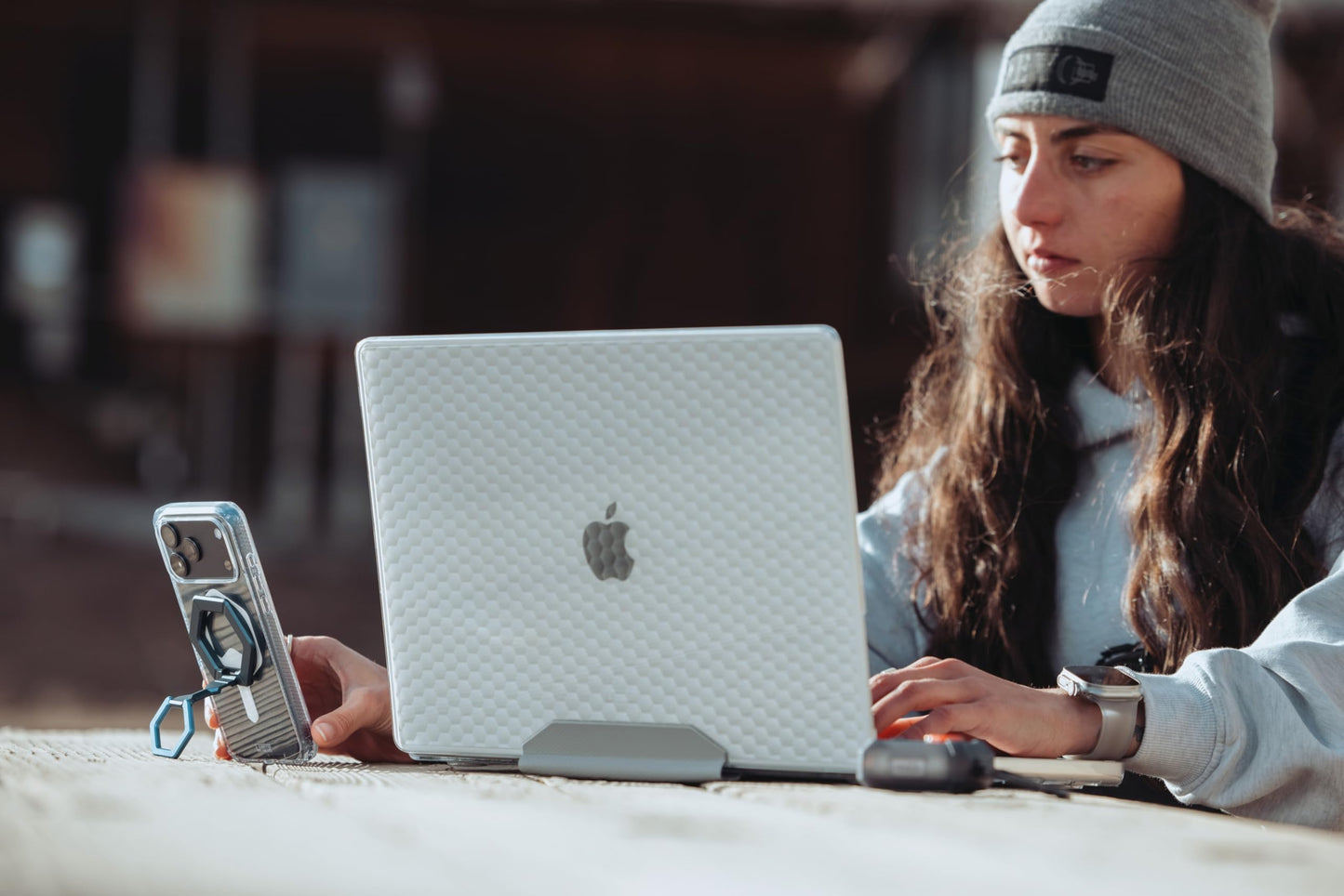 URBAN ARMOR GEAR UAG Designed for MacBook Air 13" M4/M3/M2 2022-2025 (A2681, A3113, A3240) Case - Rugged One Piece Hardshell Transparent Clear Scratch Resistant Protective Cover, Essential Armor Ice