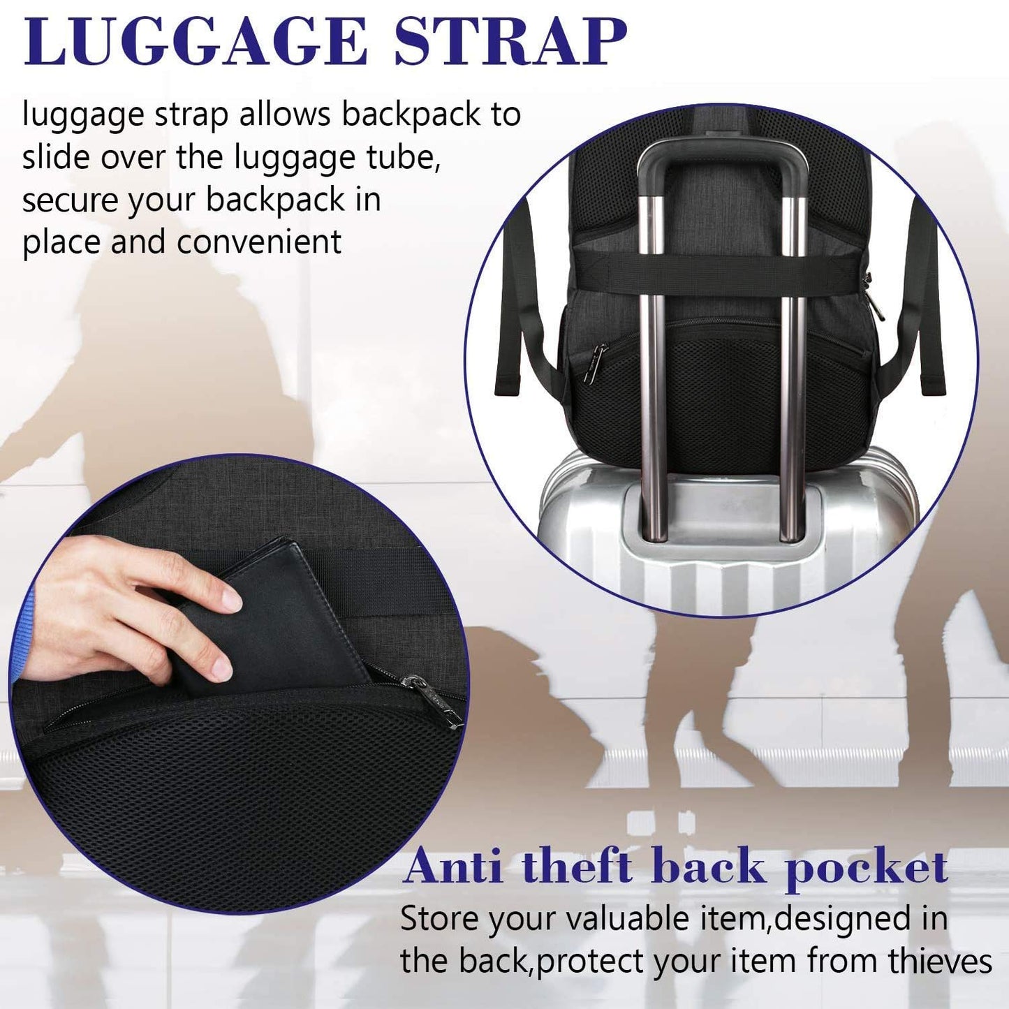 MATEIN Extra Large Backpack, 17 Inch Travel Laptop Backpack with USB Charging Port, Anti Theft TSA Friendly Business Work College Computer Backpack for Men Women, Black