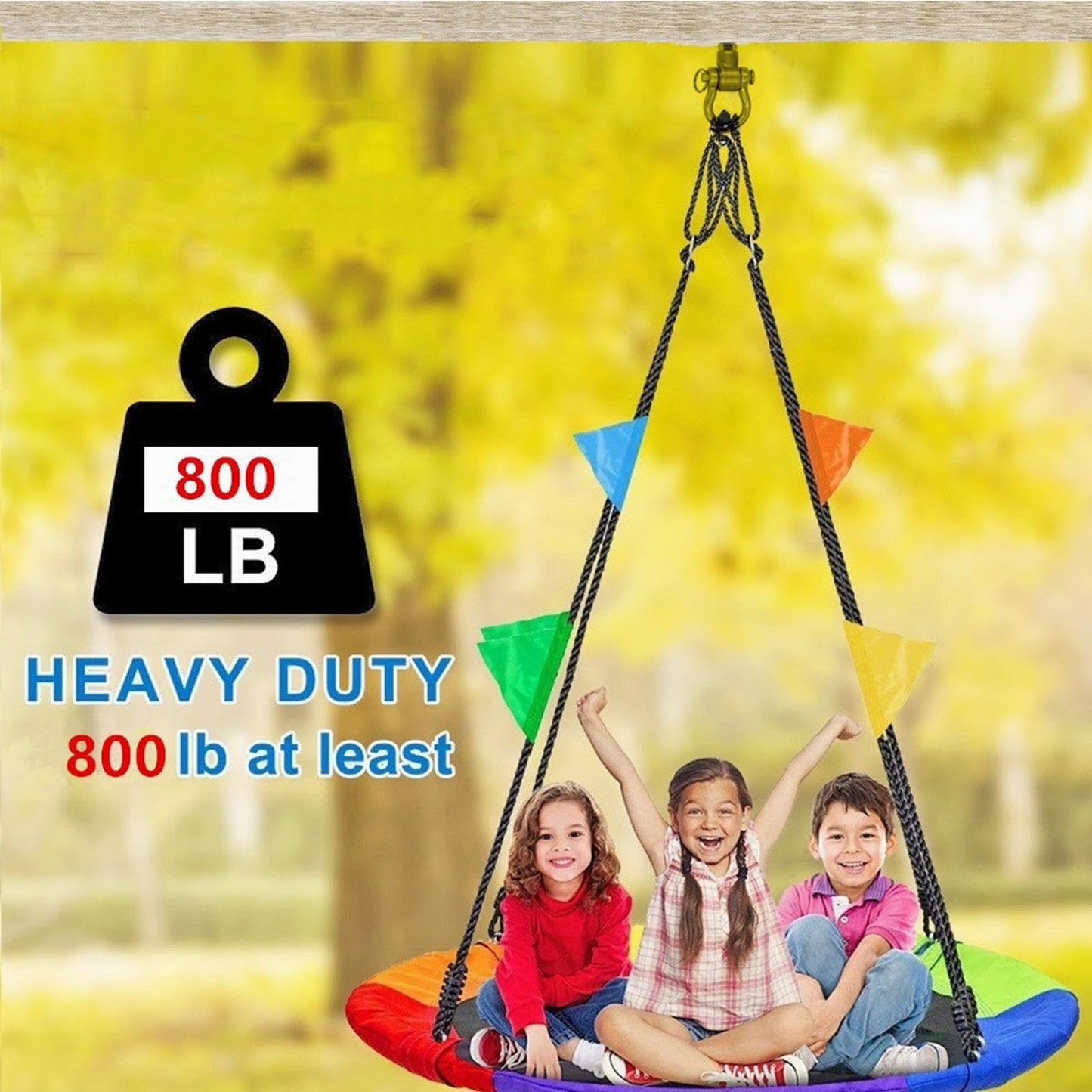 WWFFEN 6 Bearing Swing Hangers Permanent Anti Rust Heavy Duty 180° Swing, 1500 lb Capacity sandbag Yoga Swing Hammock Chair
