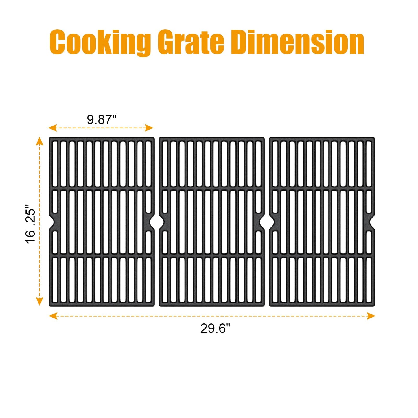 BBQ-PLUS Grill Cooking Grates Replacement Parts for Dyna Glo DGF510SBP,Home Depot DGF510PBP-D,Backyard BY13-101-001-13,GBC1460W
