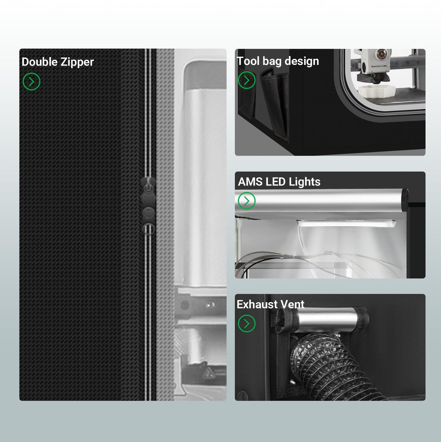 3D Printer Enclosure for Bambu Lab A1 Combo,Large Size Fireproof&Dustproof Enclosure,Noise Reduction,Constant Temperature Control 3D Printer Cover with LED Lighting System-825 * 585 * 585mm