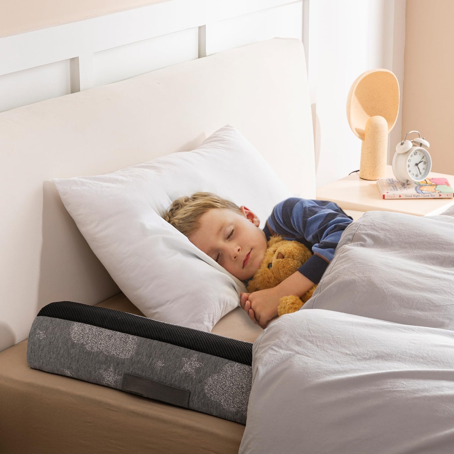 Kohentact Bed Rail Bumpers for Toddlers - Foam Bed Bumper Guard with Dual Non-Slip Pads Waterproof Washable Soft Removable Cover Safe Bed Rail for Toddlers, Kids Seniors