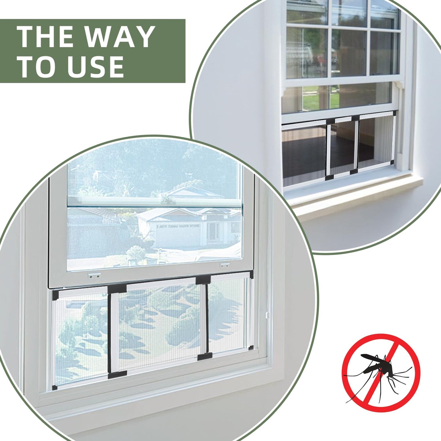 FLYZZZ Expandable Window Screens (10" H x 19" - 36" W), 2 Packs, Aluminum & Fibreglass, Universal Fit for Van, RV, Car, Truck, Boat