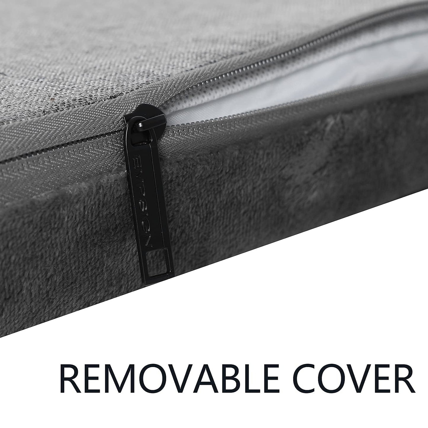 EMPSIGN Dog Bed Crate Pad Mattress Reversible (Cool & Warm), Orthopedic Dog Bed, Water Proof Linings, Removable Machine Washable Cover, Firm Support Pet Crate Bed for Small to XX-Large Dogs, Grey