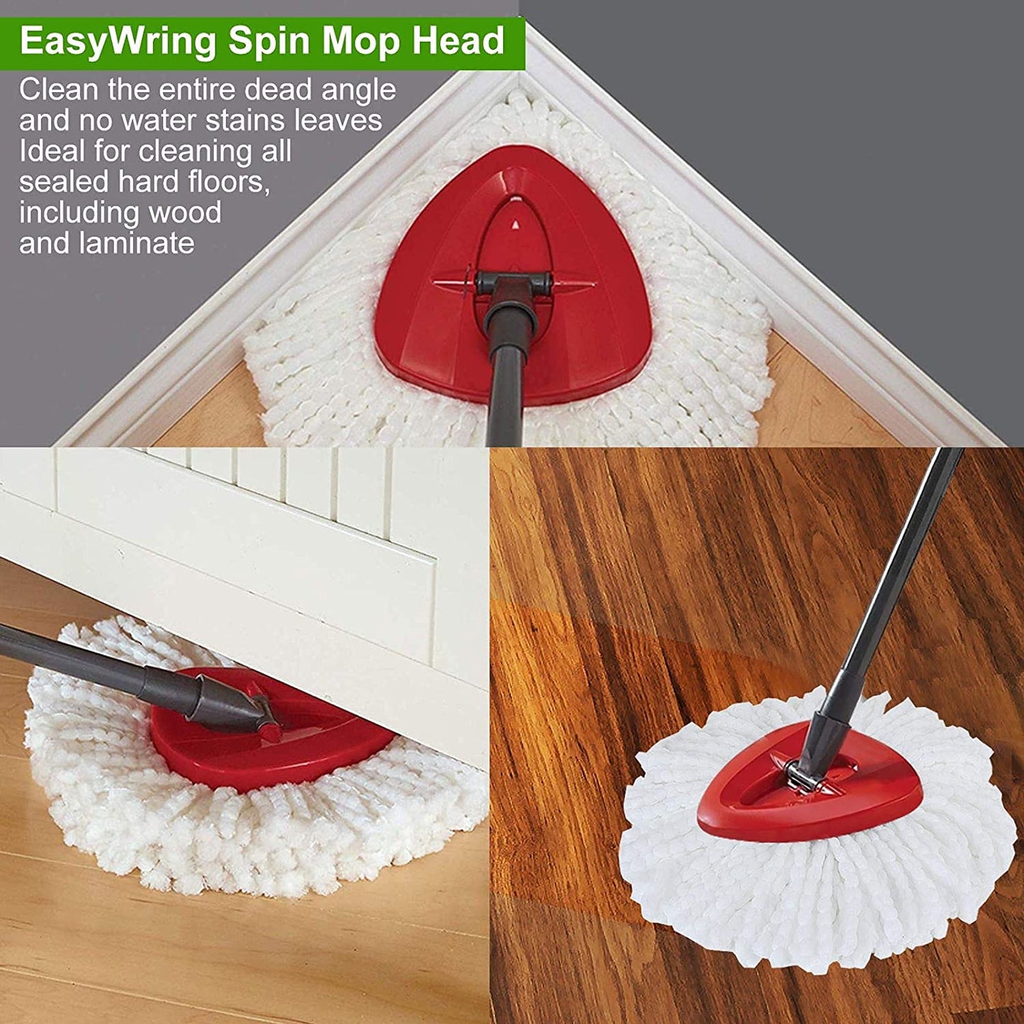 12 Pack Mop Replacement Heads Compatible with Spin Mop, Microfiber Spin Mop Refills, Easy Cleaning Mop Head Replacement