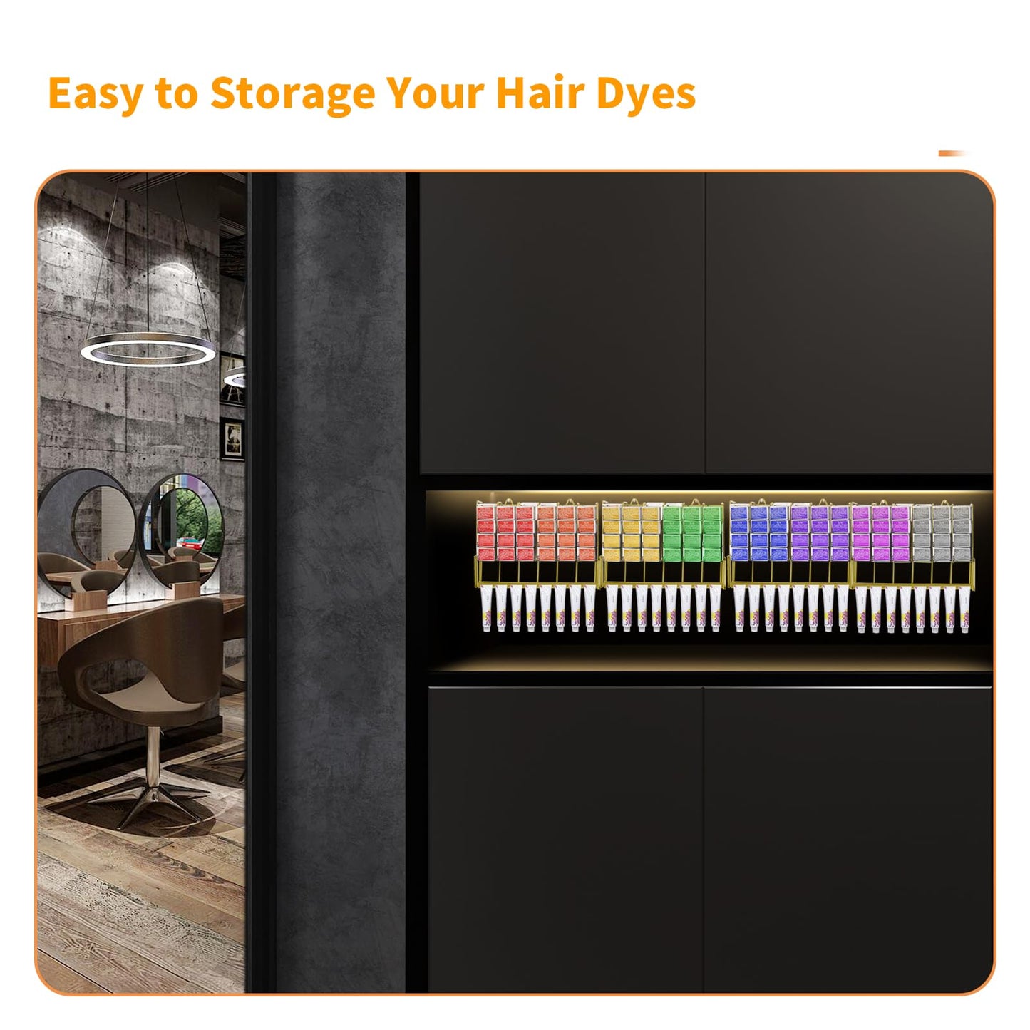 Hair Color Organizer for Salon - 2 PCS Metal Hair dye Tube Racks Storage Wall Mounted Cabinet Available