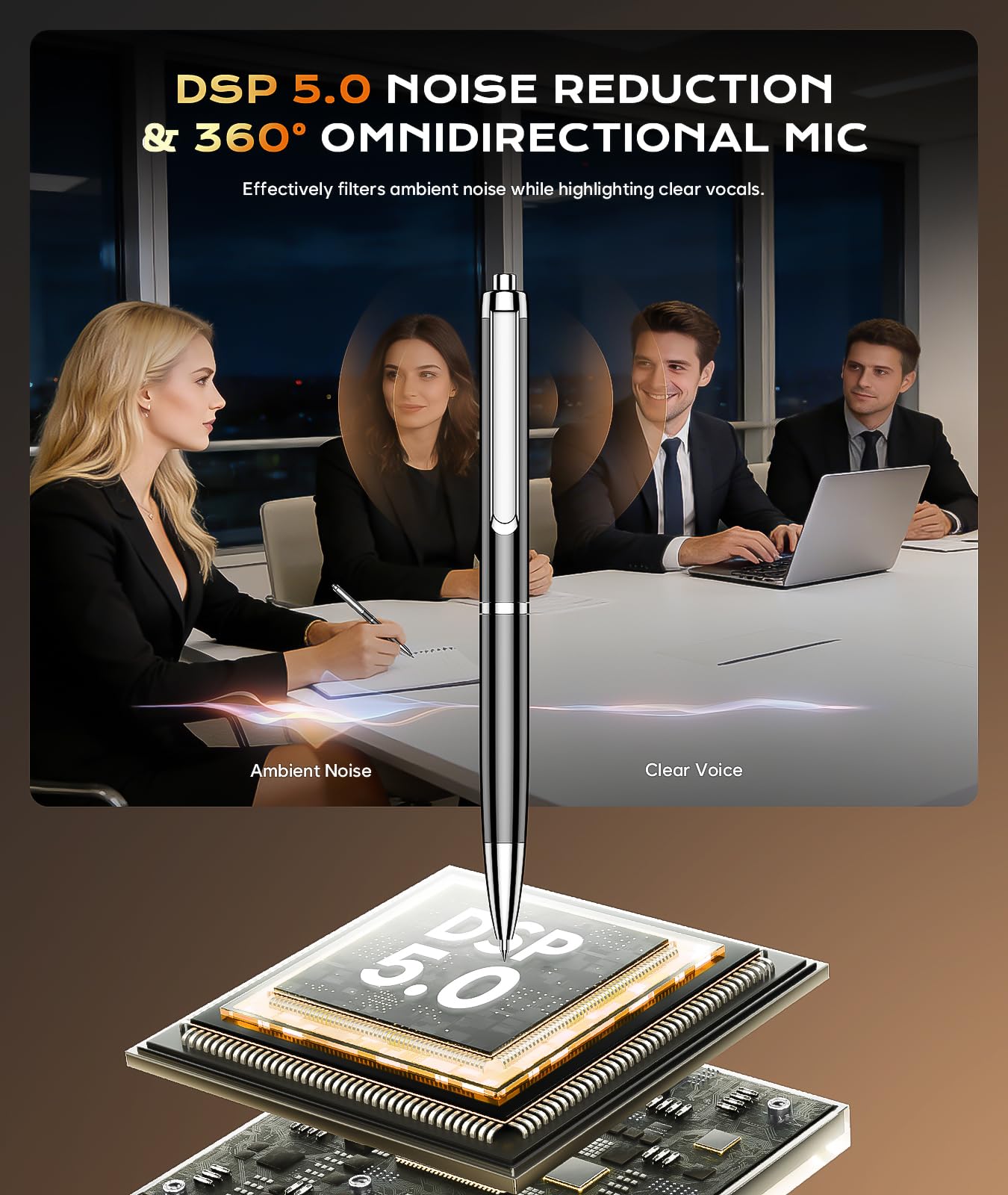 136G Digital Voice Recorder, Playback & Voice Activation Recording Device with 30Hour Continuous Recording, 9800 Hours Record Device with AI Noise Reduction for Lectures/Interviews/Meetings