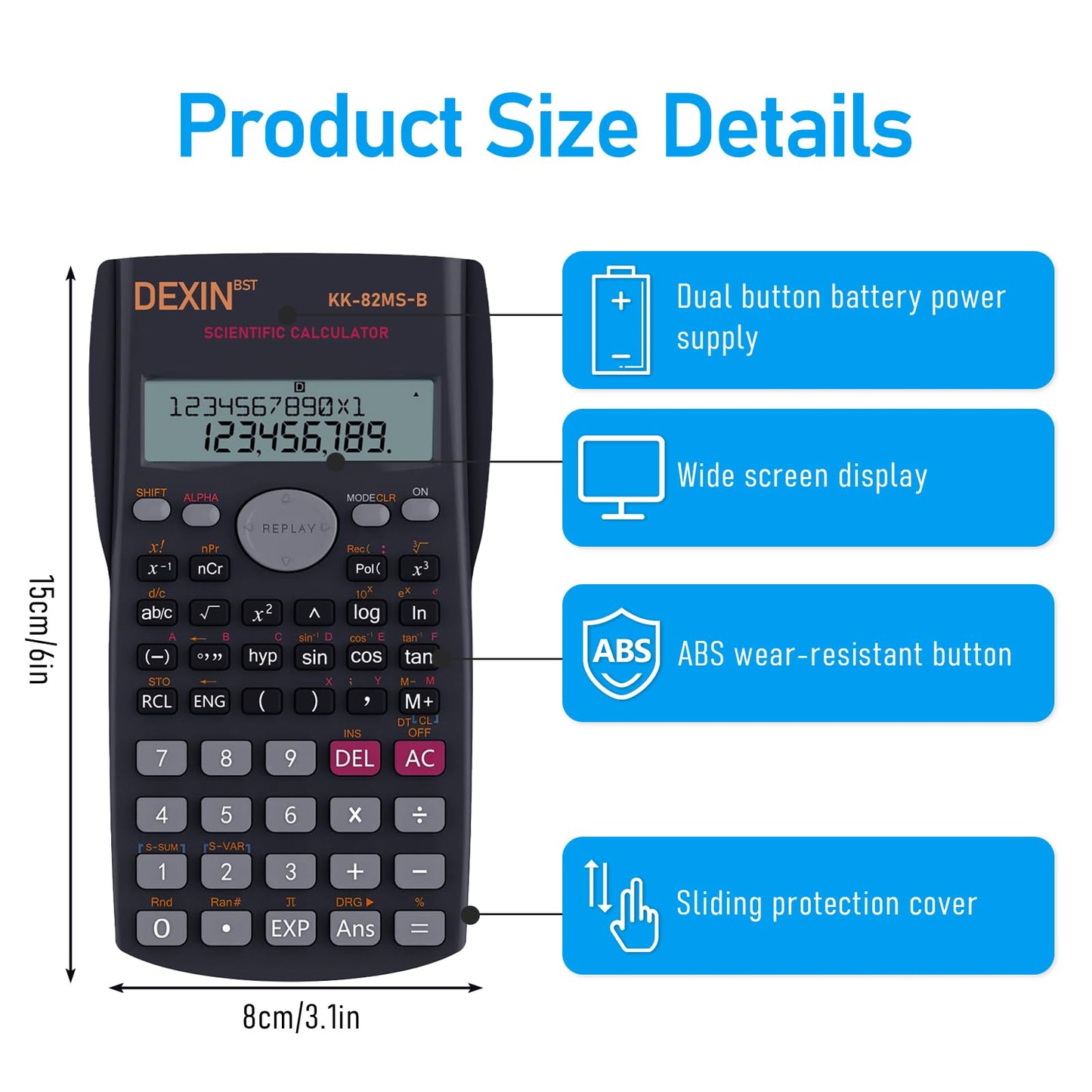 10 Pack Scientific Calculators, 2 Line Engineering Large Display Scientific Calculator Bulk Multi-Function Ideal for Student Teacher Algebra Chemistry Finance Construction Office School Business