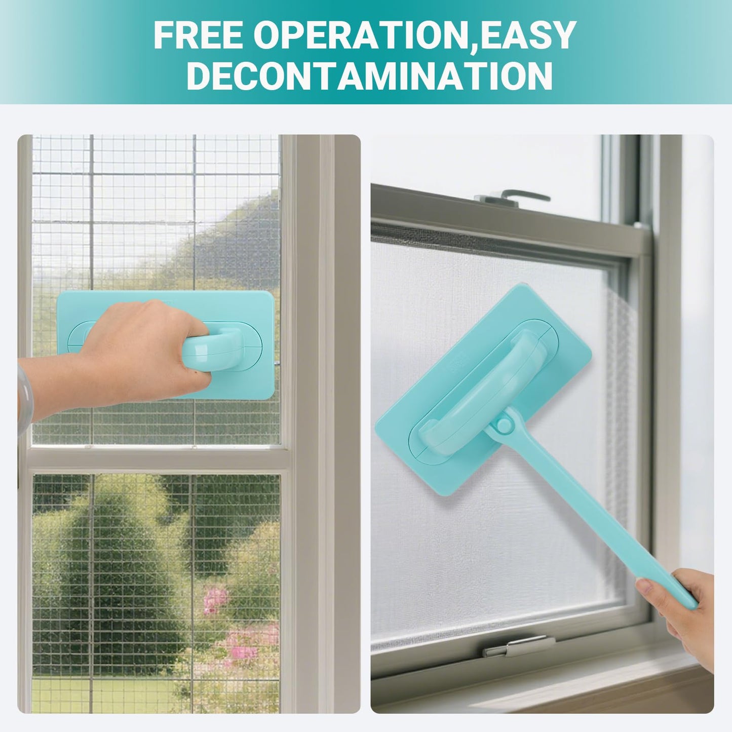 Window Cleaner Tool Set with Window Screen Cleaner and Track Cleaning Kit, Detachable Handheld Mesh Screen Cleaning Brush & 3 Pack Groove Brushes with 6 Replacement Cleaning Cloths