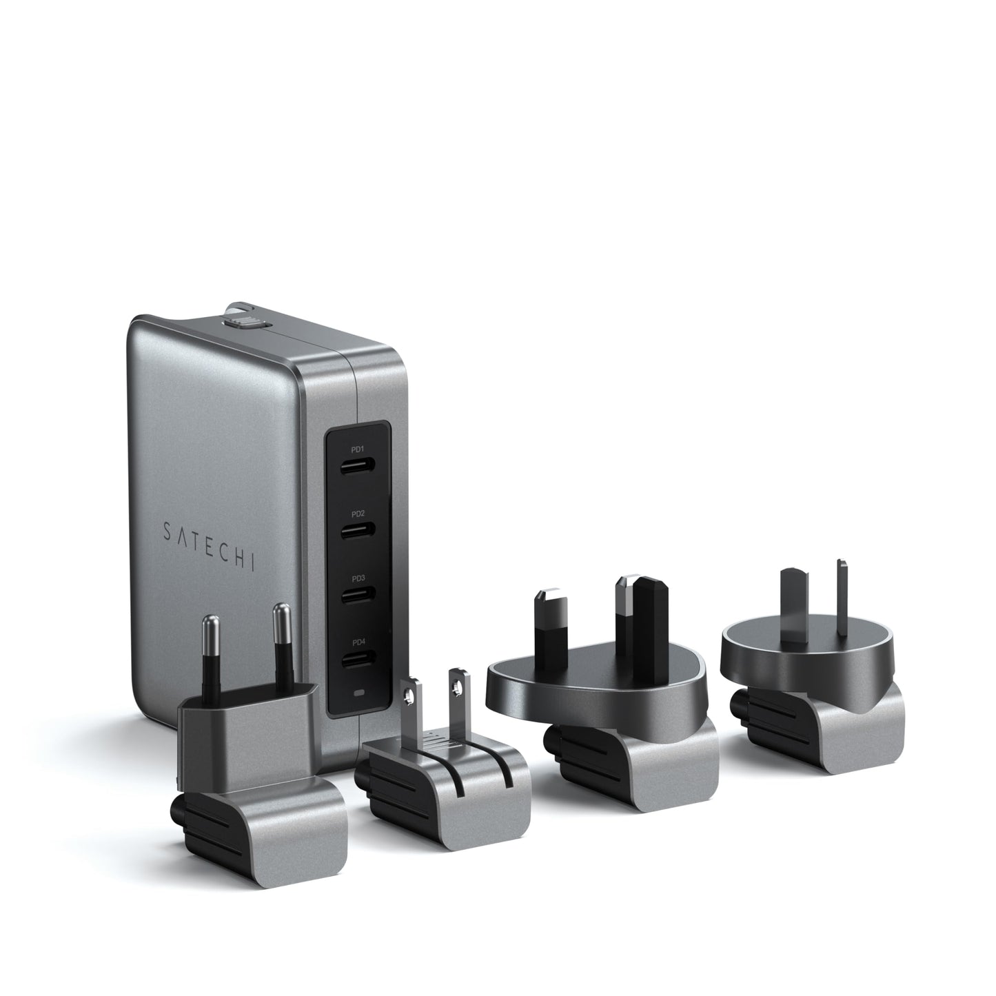 Satechi 145W GaN Travel Charger, 4-Port GaN USB C Charger, 2 USB-C PD 3.1, Fast Charging Travel Station for Laptop, for MacBook Air/Pro M4, iPad Air/Pro M4, iPhone 17 to 12 Series, Android, Windows