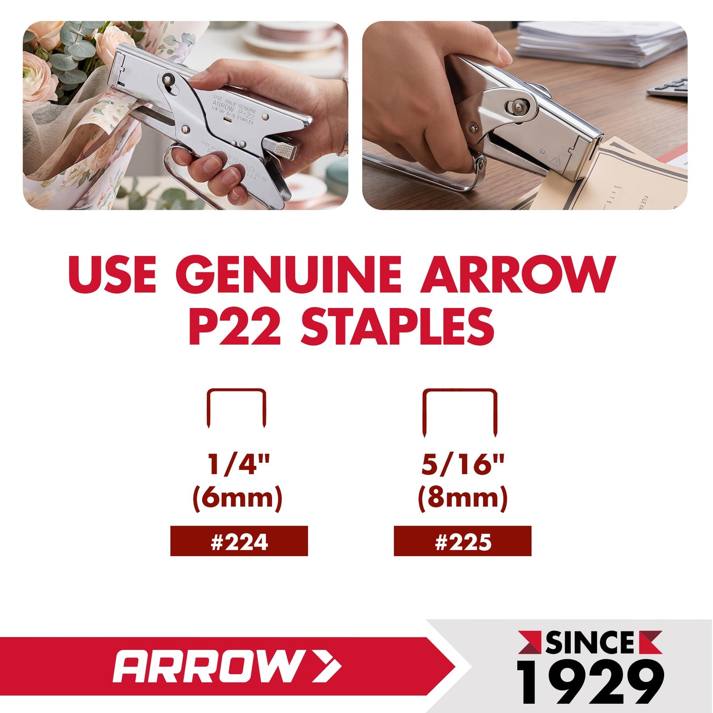 Arrow Fastener P22 Heavy Duty Plier Type Stapler, Medium
