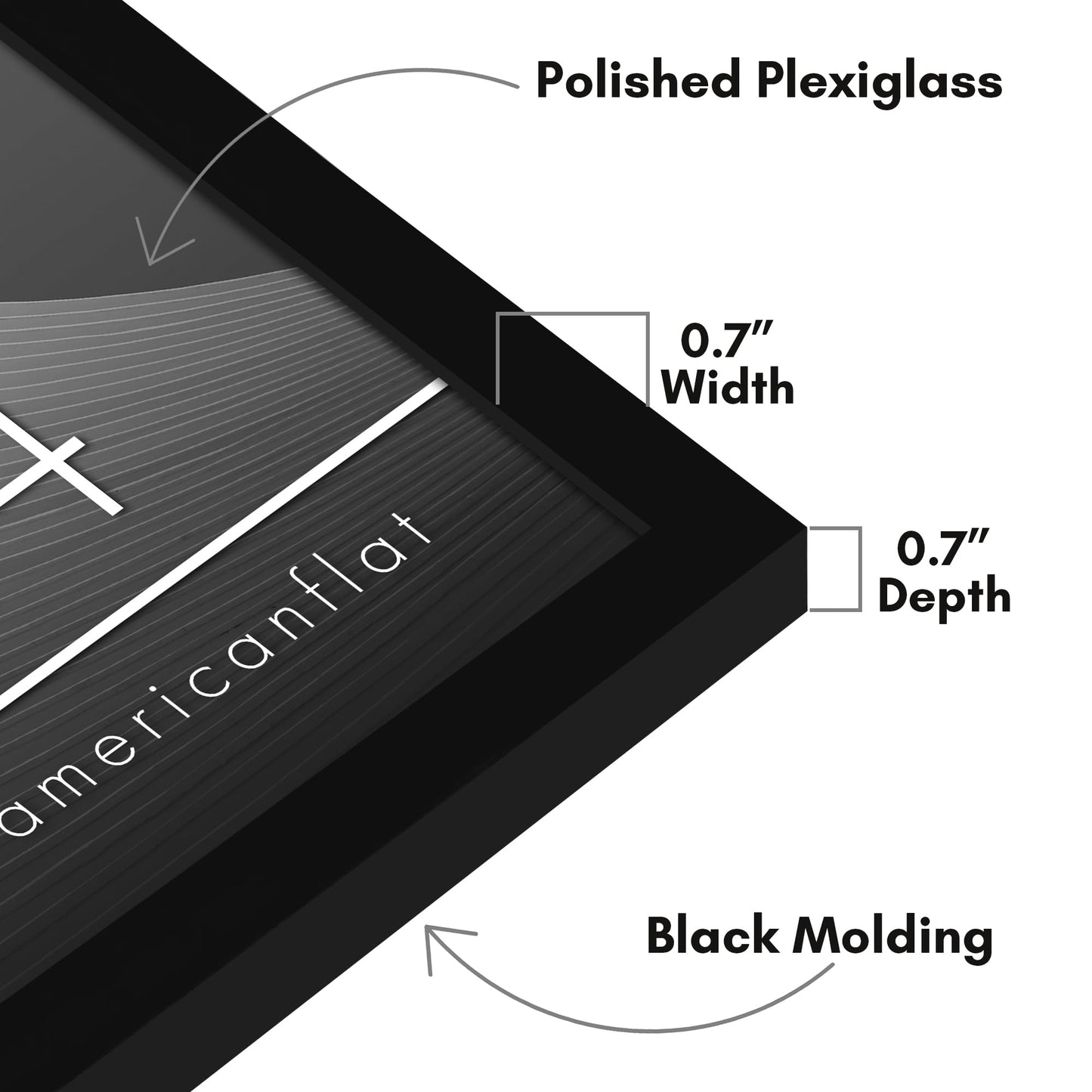 Americanflat 17x24 Picture Frame with Polished Plexiglass - Streamline Collection - Thin Border Picture Frame for Wall Display - Hanging Hardware Included - Black