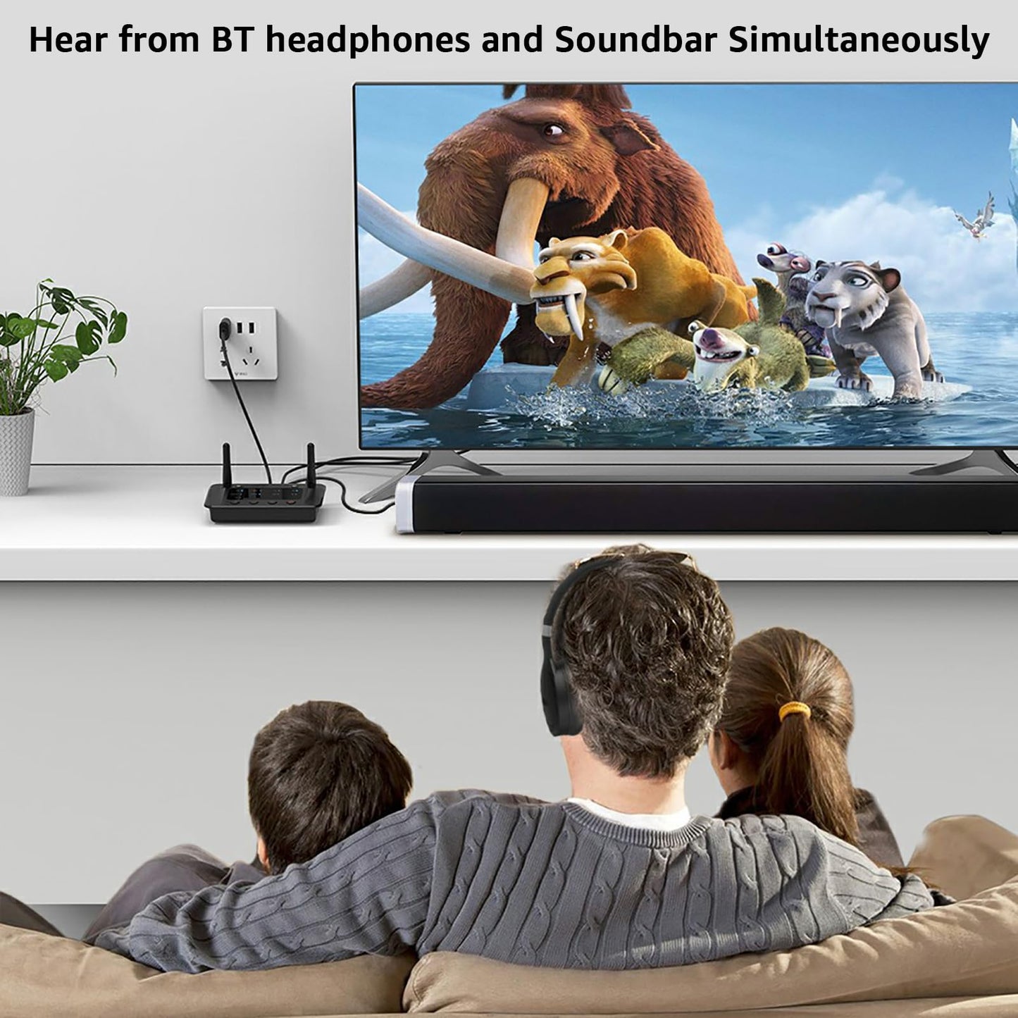 1Mii B03S Bluetooth 5.3 Transmitter Receiver for TV Home Stereo, Wireless Audio Adapters with Audiophile DAC, aptX LL/HD/AD, Dual Link, Upgrade USB Drive Input, Optical RCA AUX 3.5mm Inputs/Outputs