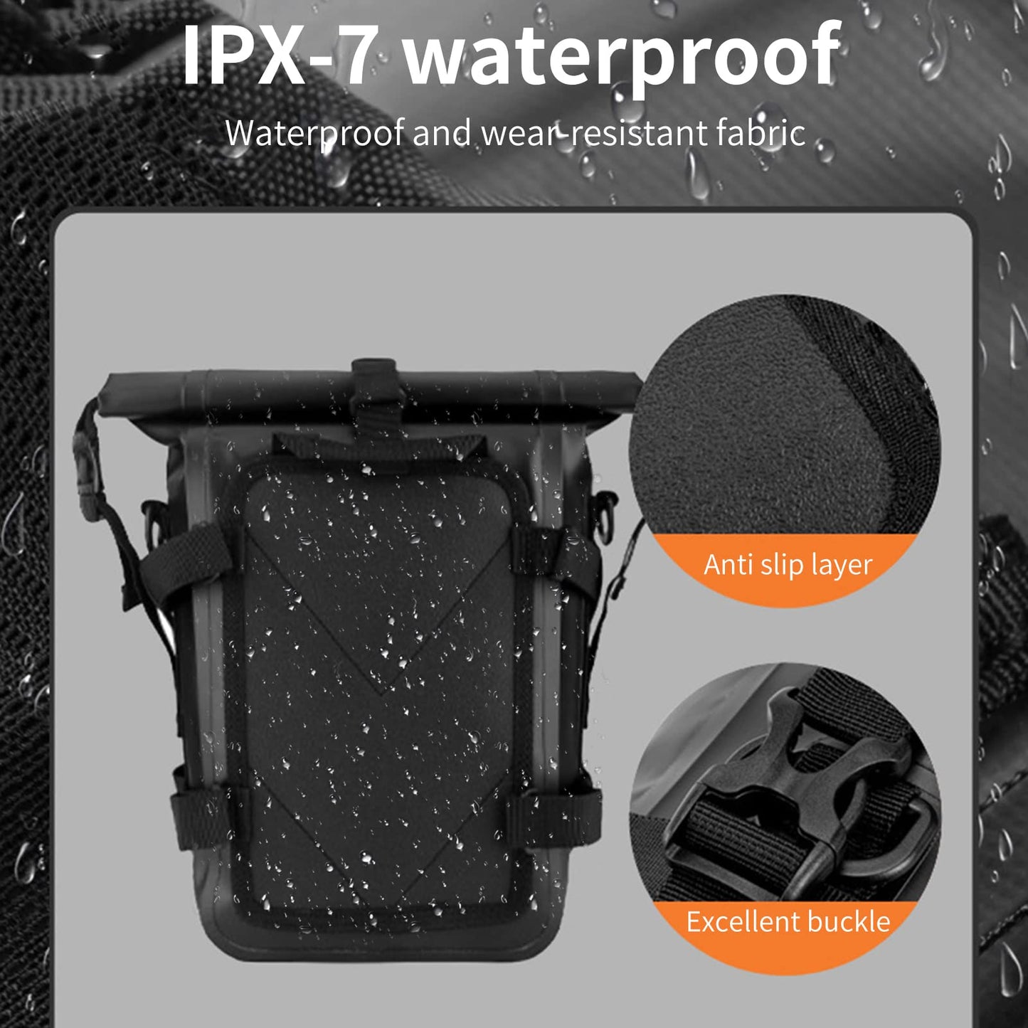 Shkalacar Motorcycle Bumpers Bag Waterproof Motor Crash Bar Bag with Shoulder Strap Motorcycles Side Frame Bag Riding Tools Accessories, Full Waterproof 8L Motorcycle Bag