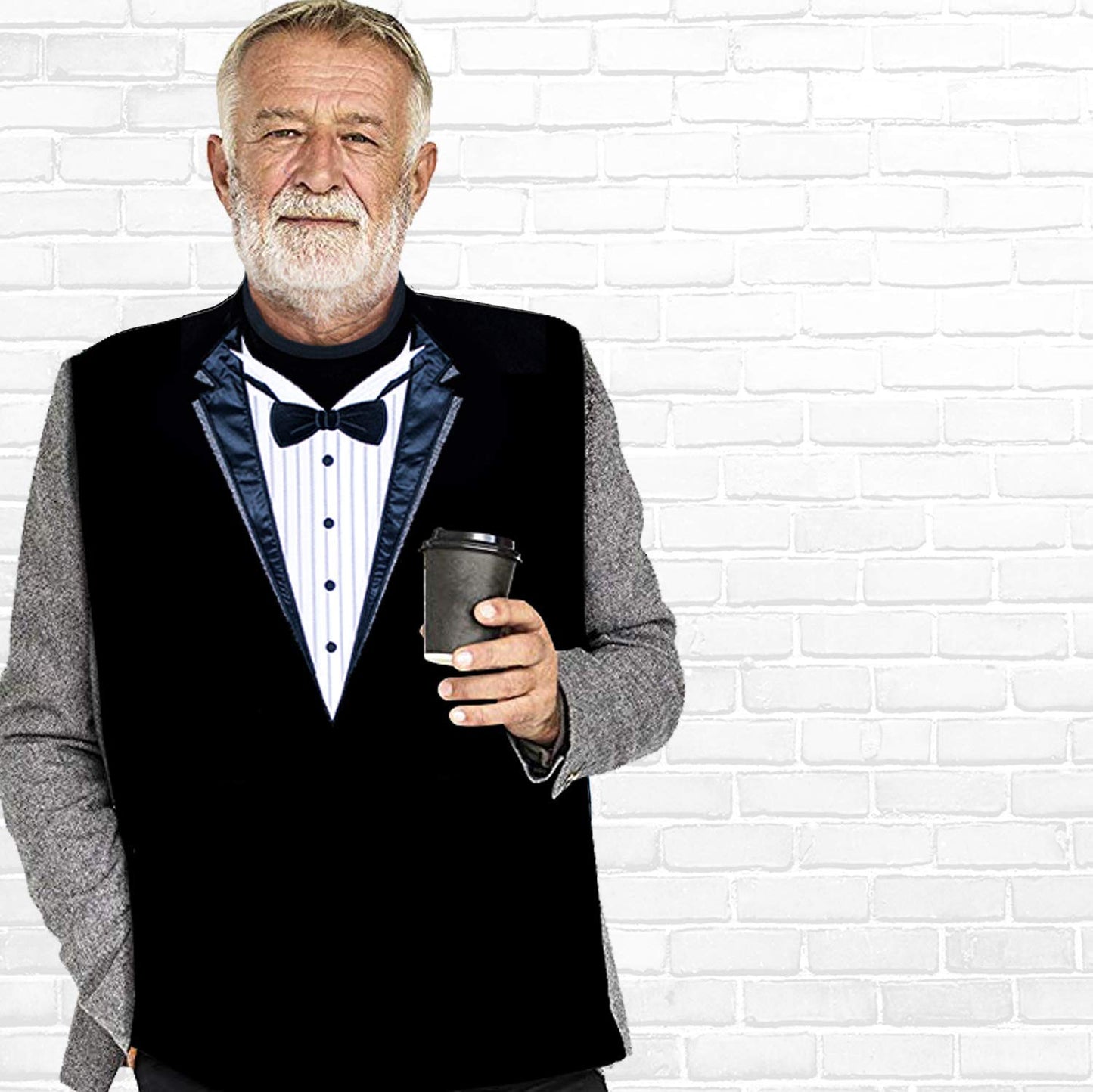 Classy Pal | Adult Bib for Men with Embroidered Design. Waterproof Reusable & Washable | 2 Pack (Blue Tie + Tuxedo)