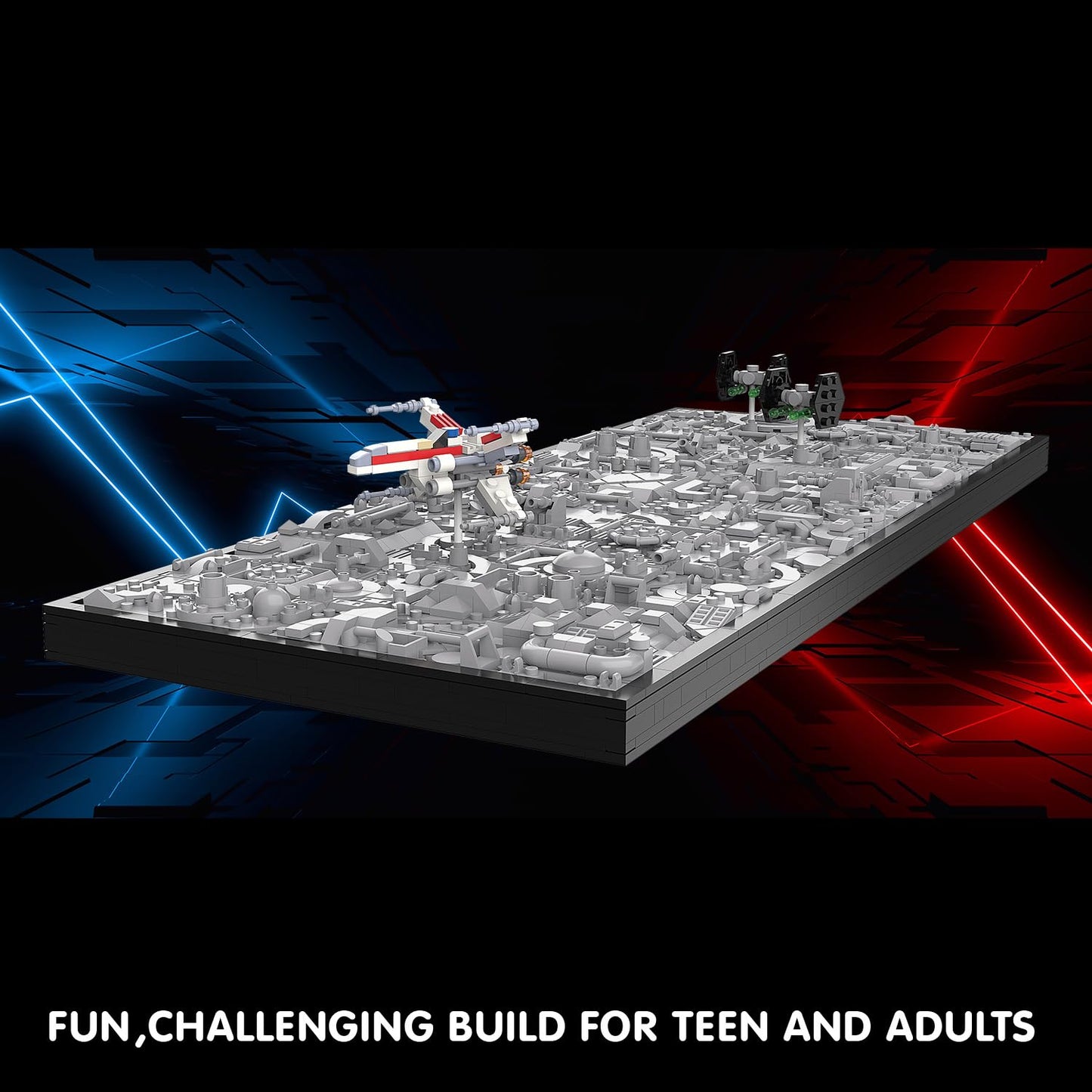Star Trench 3D Wars Run Wall Art Craft Kit, Micro Brick Framed, Creative Activity Hobbies for Teens and Adults, DIY Home, Office Decor, Suitable for Kids 8+