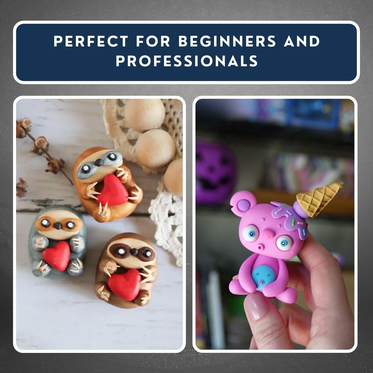 Andwing Cosclay Sculpt - Soft Gray - Flexible Polymer Clay (1lb)