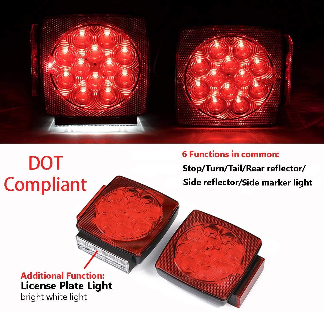 MAXXHAUL 50520 12V LED Compact Submersible Trailer Light Kit for Vehicles Under 80 Inches