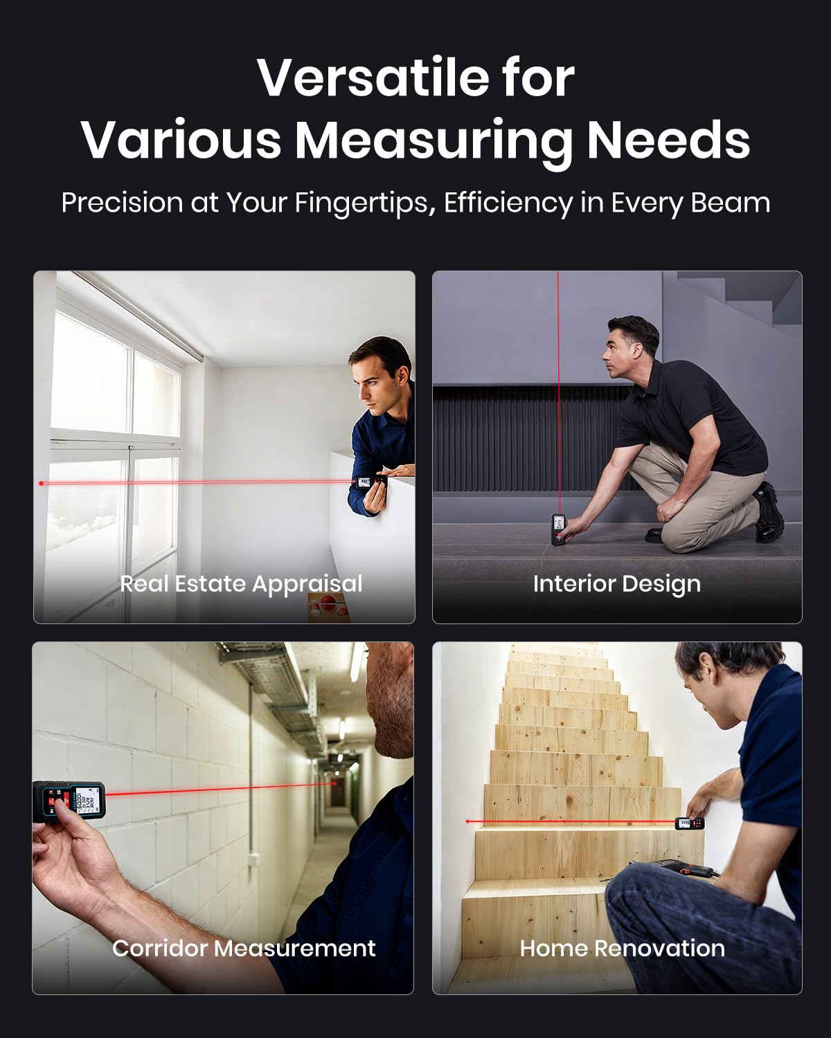 229Ft Laser Measure Device, Mileseey Digital Laser Tape Measure with Upgraded Electronic Angle Sensor, ±2mm Accuracy, Area Measurement,Volume and Pythagoras, Backlit LCD,Mute, Battery Included