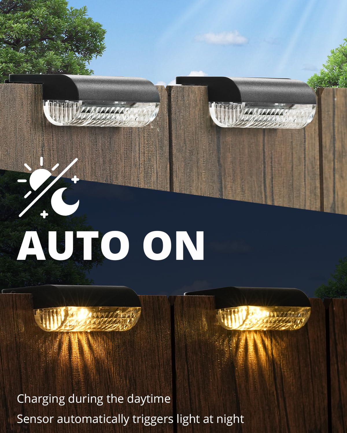 16Pack Solar Lights Outdoor Stair, Waterproof Solar Power Stair Lights Outdoor for Garden, Fence, Yard, Deck and Pathway(3000K Warm White)