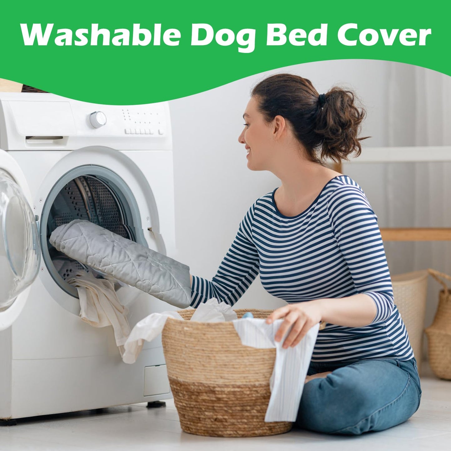 Greatbond Dog Bed Covers Replacement Washable, Waterproof Dog Bed Liner, 2 Pack 35" x 44" Ultra Soft Noiseless Removable Bed Sheets for Pets, Cover Only ﻿
