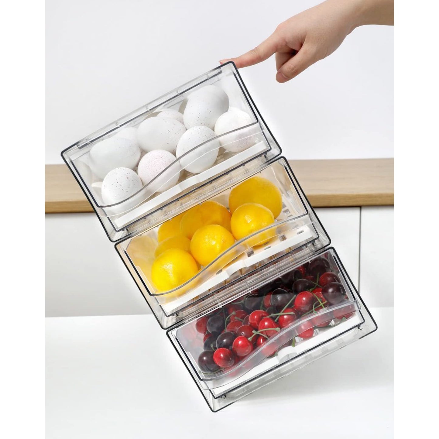 Diskary Fridge Organizers, Stackable Kitchen Organizers and Storage, Fridge Organizers and Storage, Reusable Food Containersin Home Kitchen, Barbecue Shop, Restaurant, BPA-Free