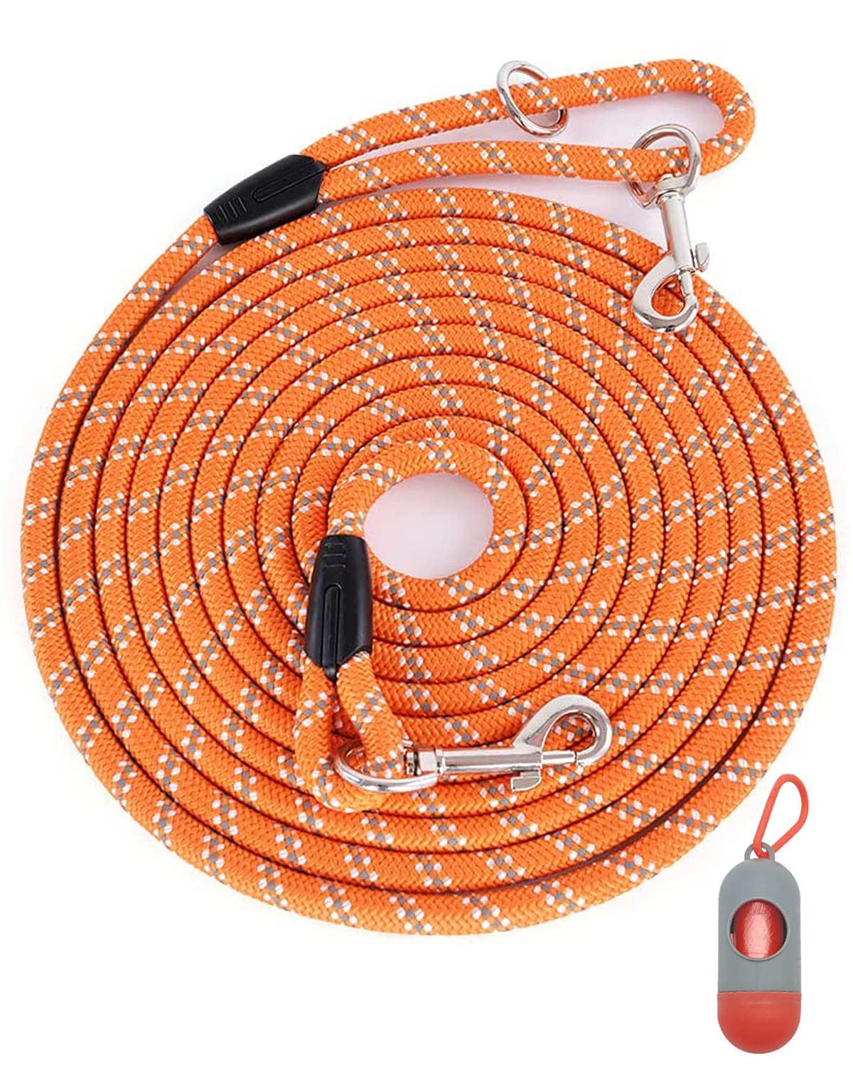 Lanwandeng Long Dog Leash for Dog Training 10FT 16FT/30FT/50FT/100FT, Reflective Threads Rope Dog Leash, Heavy Duty Dog Lead for Large Medium Small Dogs Walking Playing, Camping, or Yard Orange