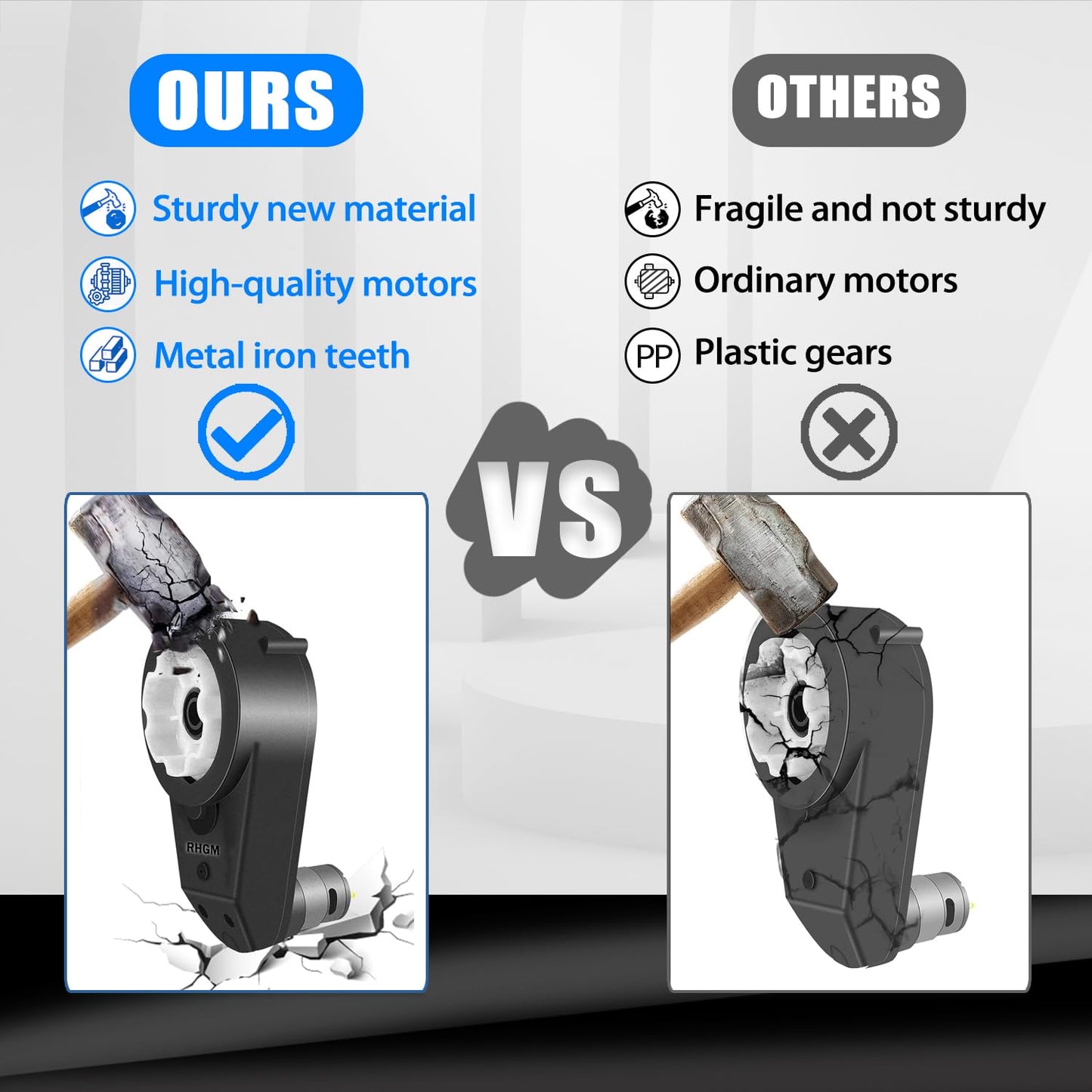 2PCS 24V RS555 35000RPM High-Speed Steel Gears Motor Gearbox for Power Wheels Kids Ride on Car Motor Upgrade,18V-24V Motor Conversion Kit,Coupler for Power Wheels Rubber Tire Upgrade Replacement Parts