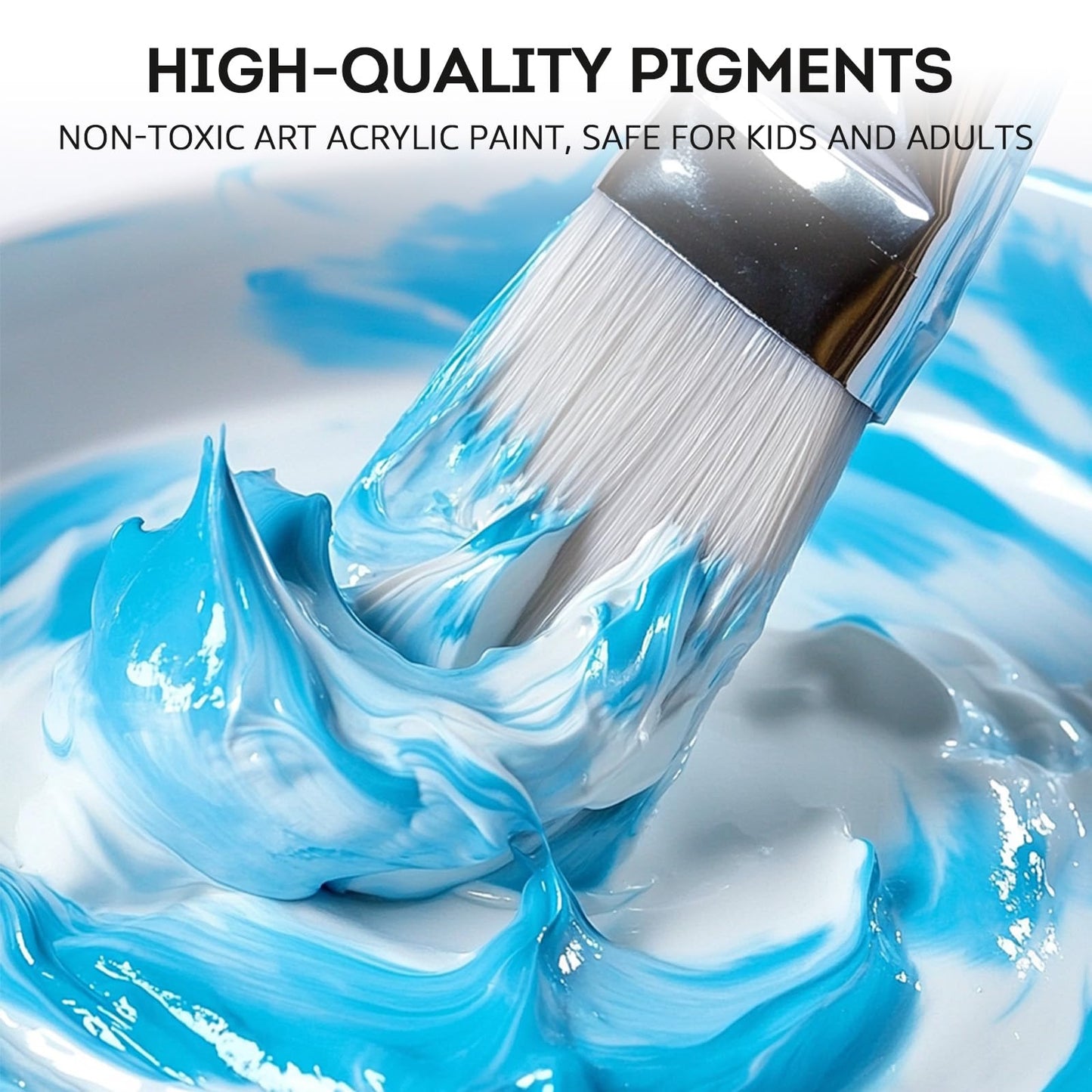 ABEIER Large Bulk Acrylic Paint Set, 20 Colors x 250 ml/8.45 oz Bottles, Matte Finish, Rich Pigments, Non-Toxic, Large Acrylic Paint for Classroom, Canvas, Crafts, Wood, Rock & Ceramic