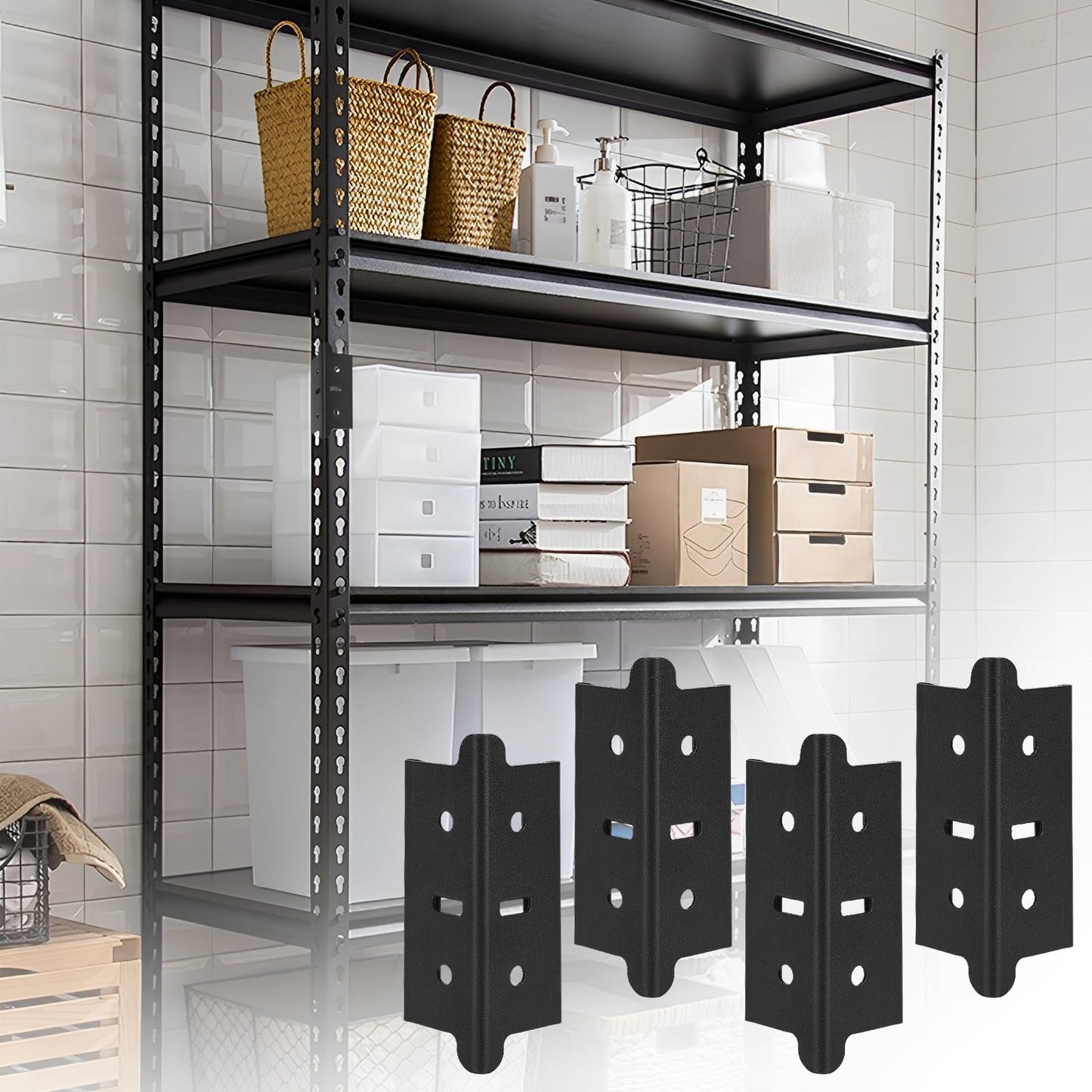 8 Pcs 1.25 In Post Coupling Compatible With Muscle Rack, Post Coupler, Post Connector For Muscle Rack Width is Less Than or Equal To 1.25 Inches, 3.95 x 1.35 x 1.35 In