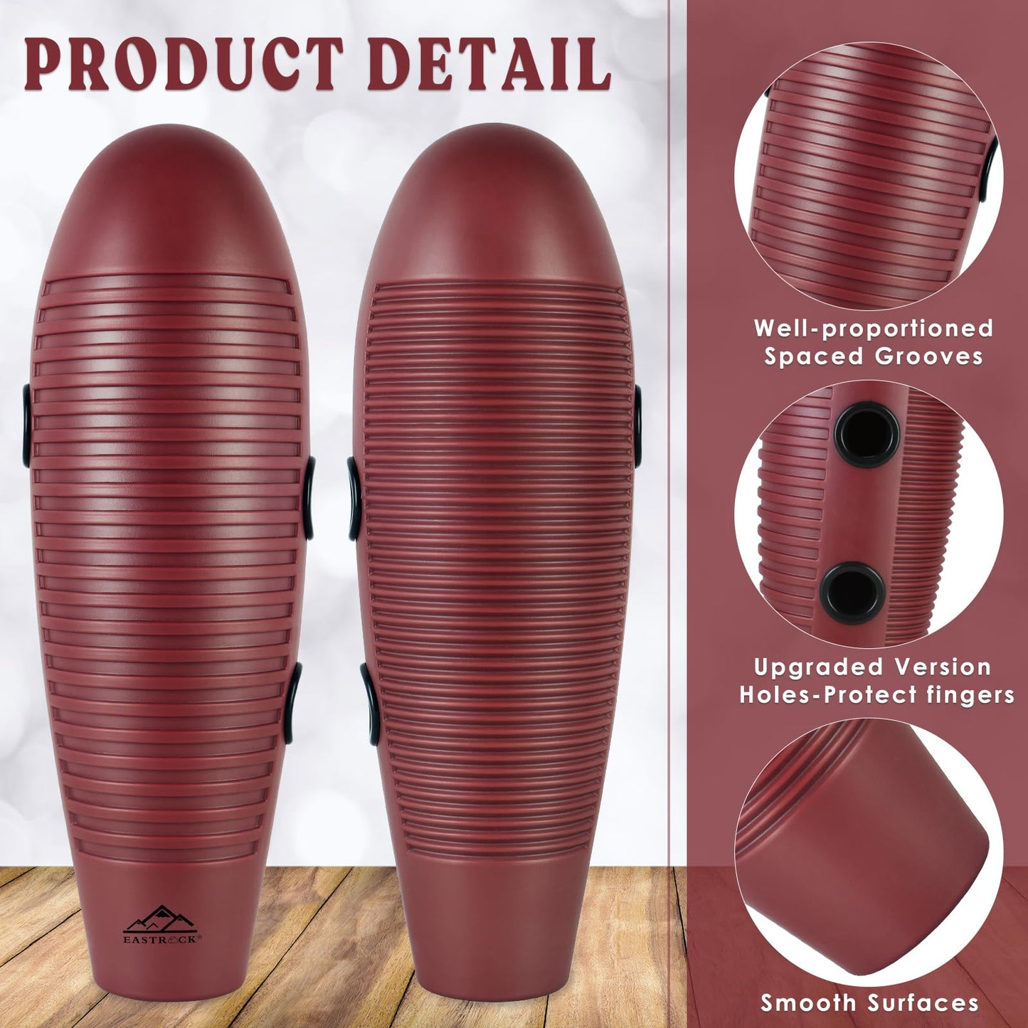 EASTROCK Guiro Instrument 3.9"x13" Fish Shaped Latin Percussion Instrument with 2 Scrapers Guiro Instrument Musical Training Tool for Beginners and Professional Band Accompaniment