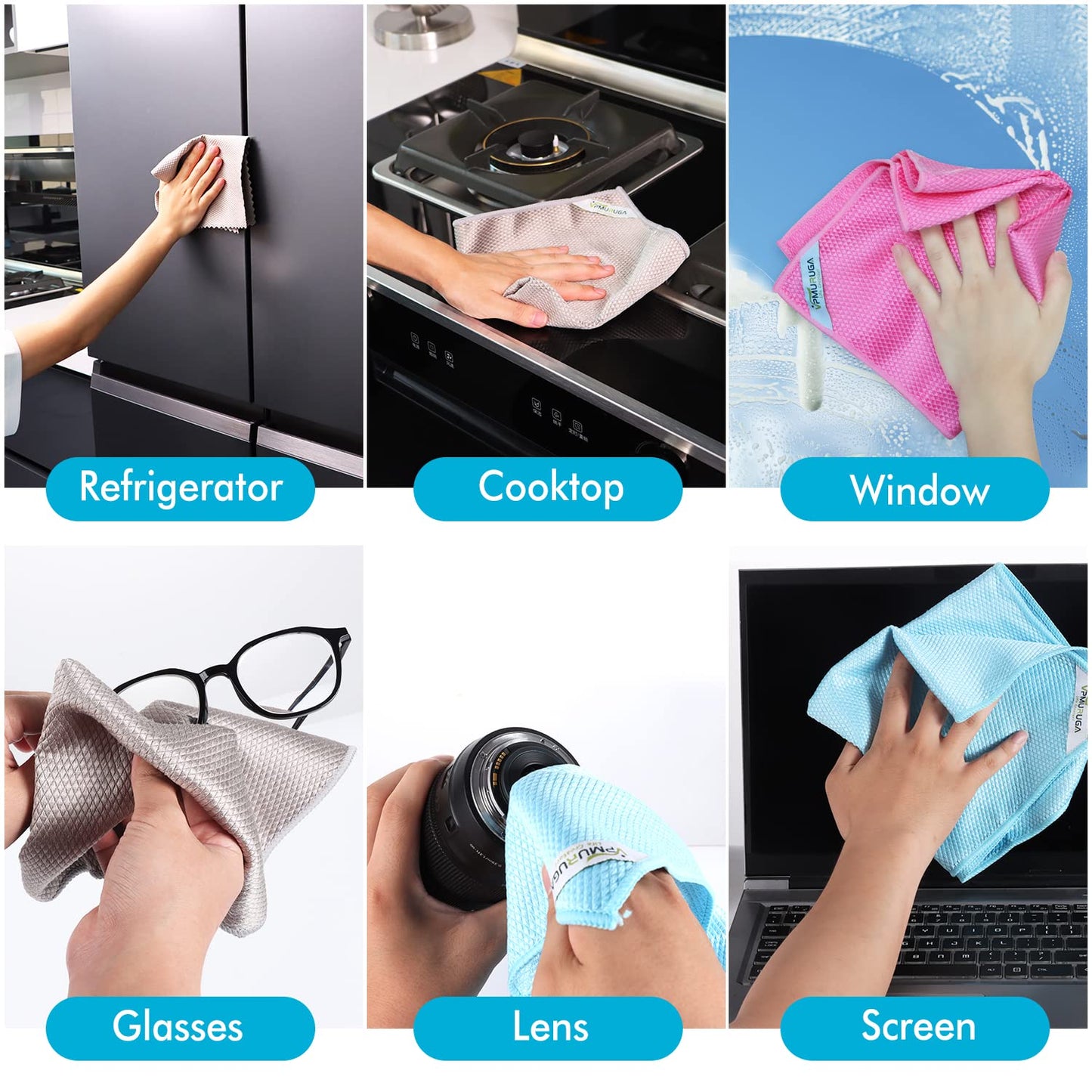 Easy Clean Fish Scale Nanoscale Dish Cloths,Streak Free Miracle Microfiber Cleaning Cloths for Kitchen,Counter,Washing Dish,Window,Mirror,Glass Lint Free Polishing Rag,All-Purpose,Reusable,Pack of 24