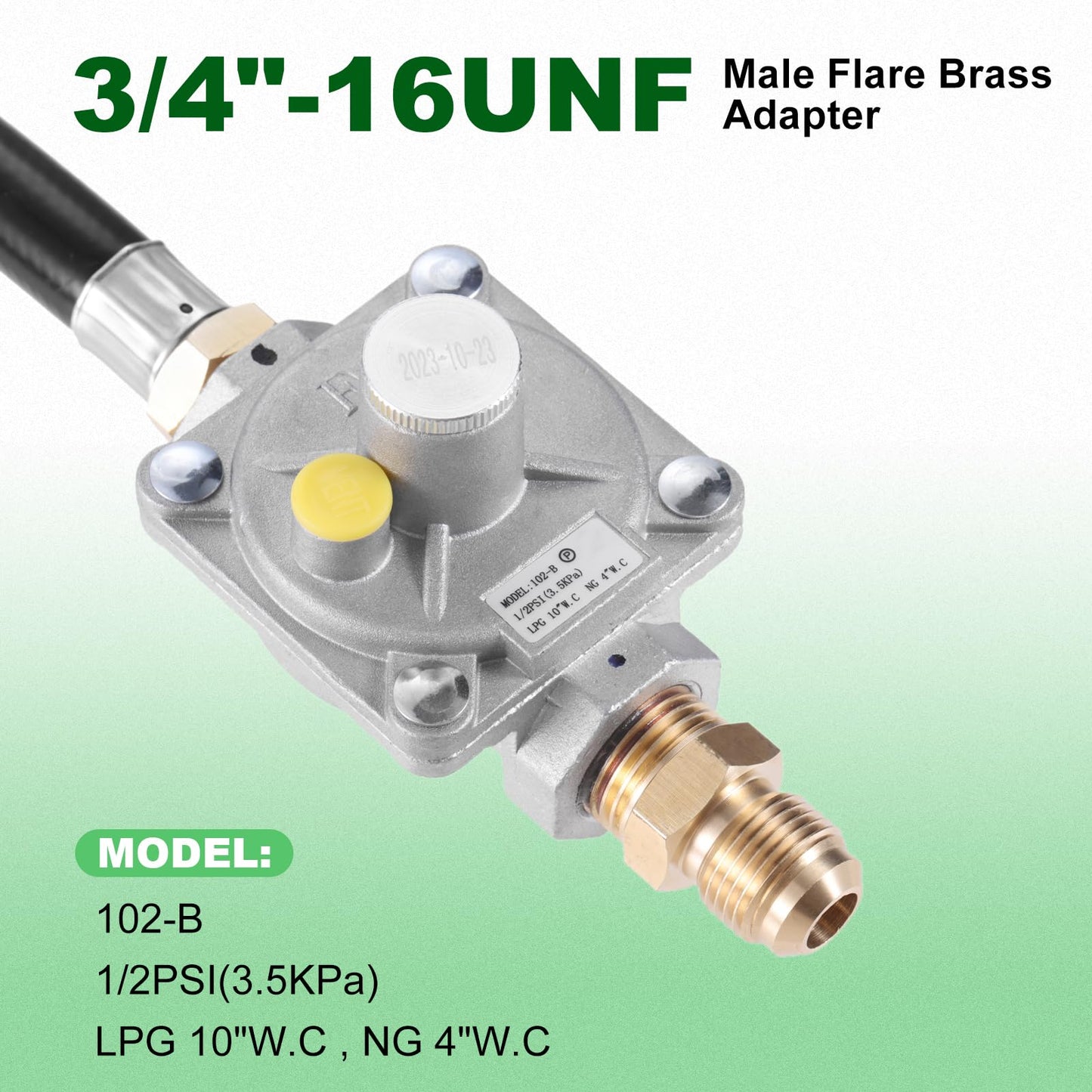 Natural Gas/Propane Grill Conversion Kits, Pressure Regulator Valve for Grill, Fire Pit, Stove, 1/2 PSIG Inlet Pressure & 4" W.C. Outlet Pressure