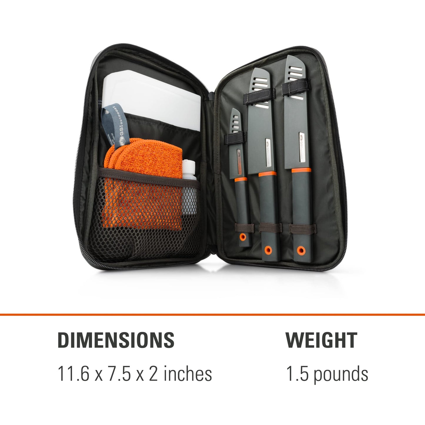 GSI Outdoors Santoku Knife Set | Gourmet Prep 3 Knives Set with Cutting Board and Storage Case for Camping and Outdoor Cooking