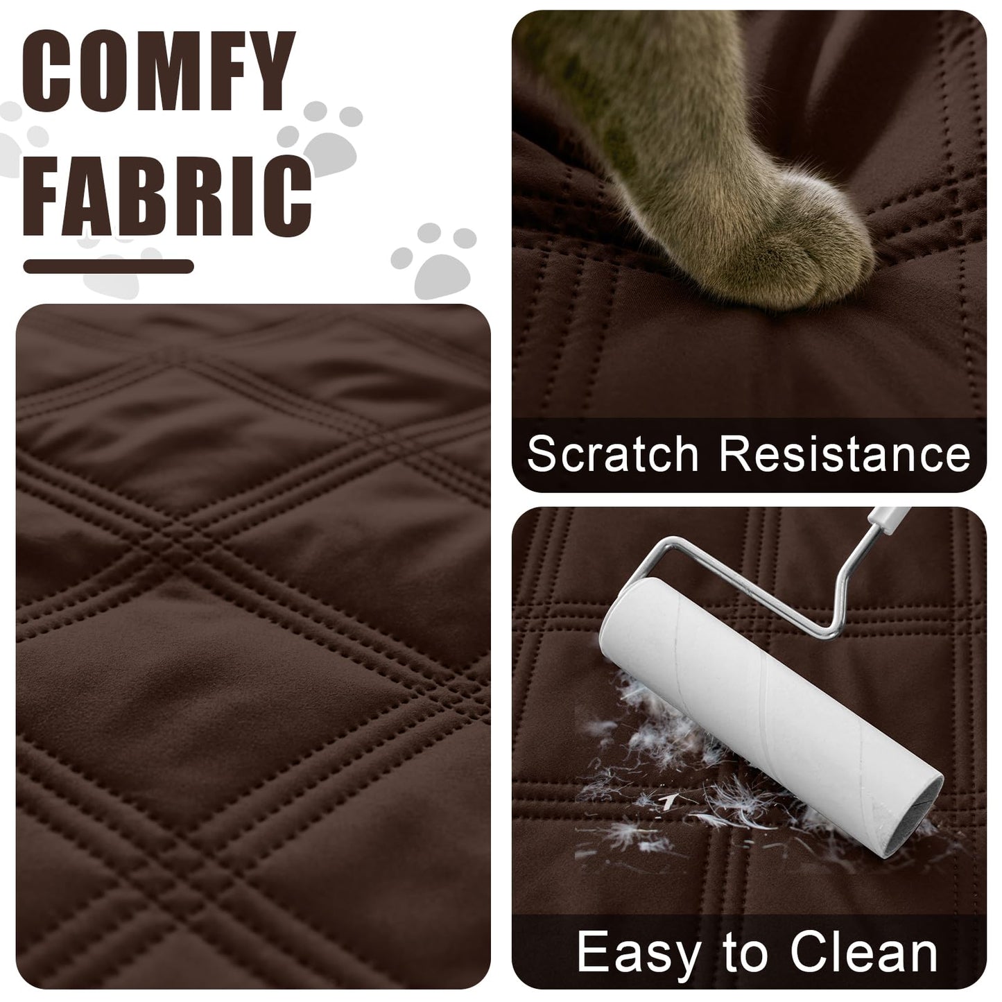 smiry Waterproof Dog Bed Cover Blanket, Soft Reversible Pet Blanket, Washable Leakproof Cats Dogs Couch Cover for Sofa, Couch, Furniture, 68x82 Inch, Chocolate/Dark Grey