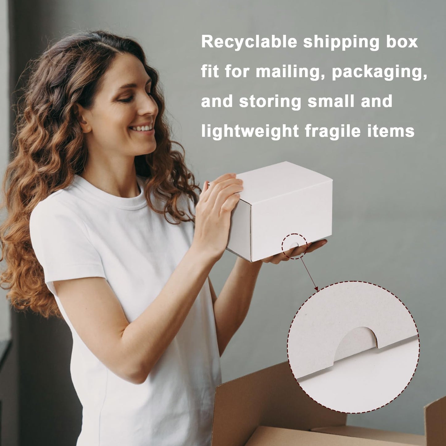 MEBRUDY 7x5x4 Inches Shipping Boxes Pack of 50, White