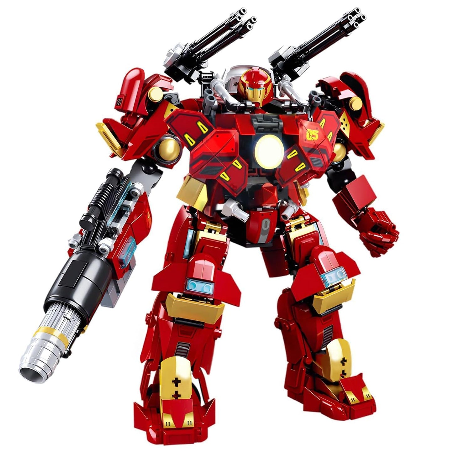 HIGH GODO Mech Robot Transforming Building Blocks Set for Adults,City Warrior Justice Hero Soldier Mech Model Building Kit, Cool Creative Robots Toys Gift for Teens Boys, 588 PCS