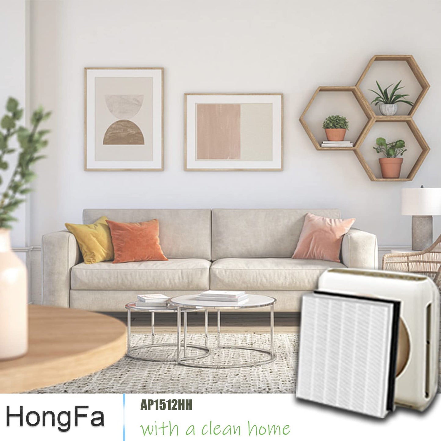 Hongfa Replacement Coway Airmega AP-1512HH Filter, Compatible with CowayAP-1512HH-FP, AP-1518R, AP-1519P, 3304899