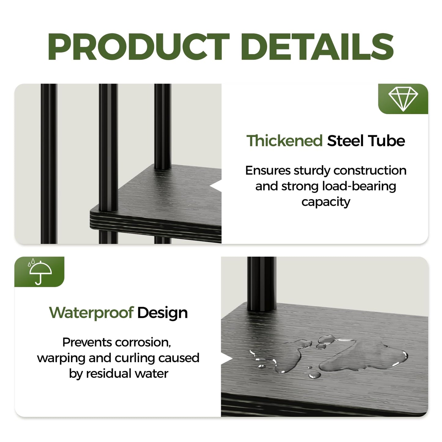 Bamworld Corner Plant Stand Indoor 5 Tier Metal Plant Shelf Black Plant Stands for Multiple Plants Small Plants Pots Flower Stand Pot Holder for Patio Garden Corner Balcony Living Room Narrow