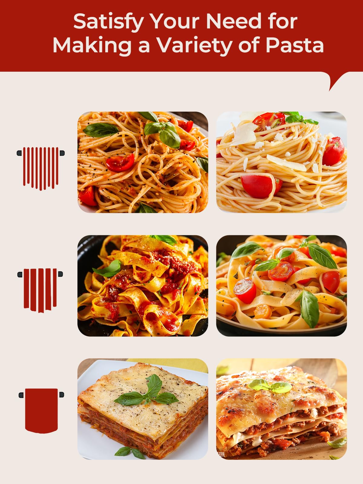 3 in 1 Pasta Maker for KitchenAid, Pasta Attachment Includes Pasta Sheet Roller, Spaghetti Cutter, Fettuccine Cutter, 7 Gears Adjustable Pasta Maker Accessories Pasta Roller & Cutter Set