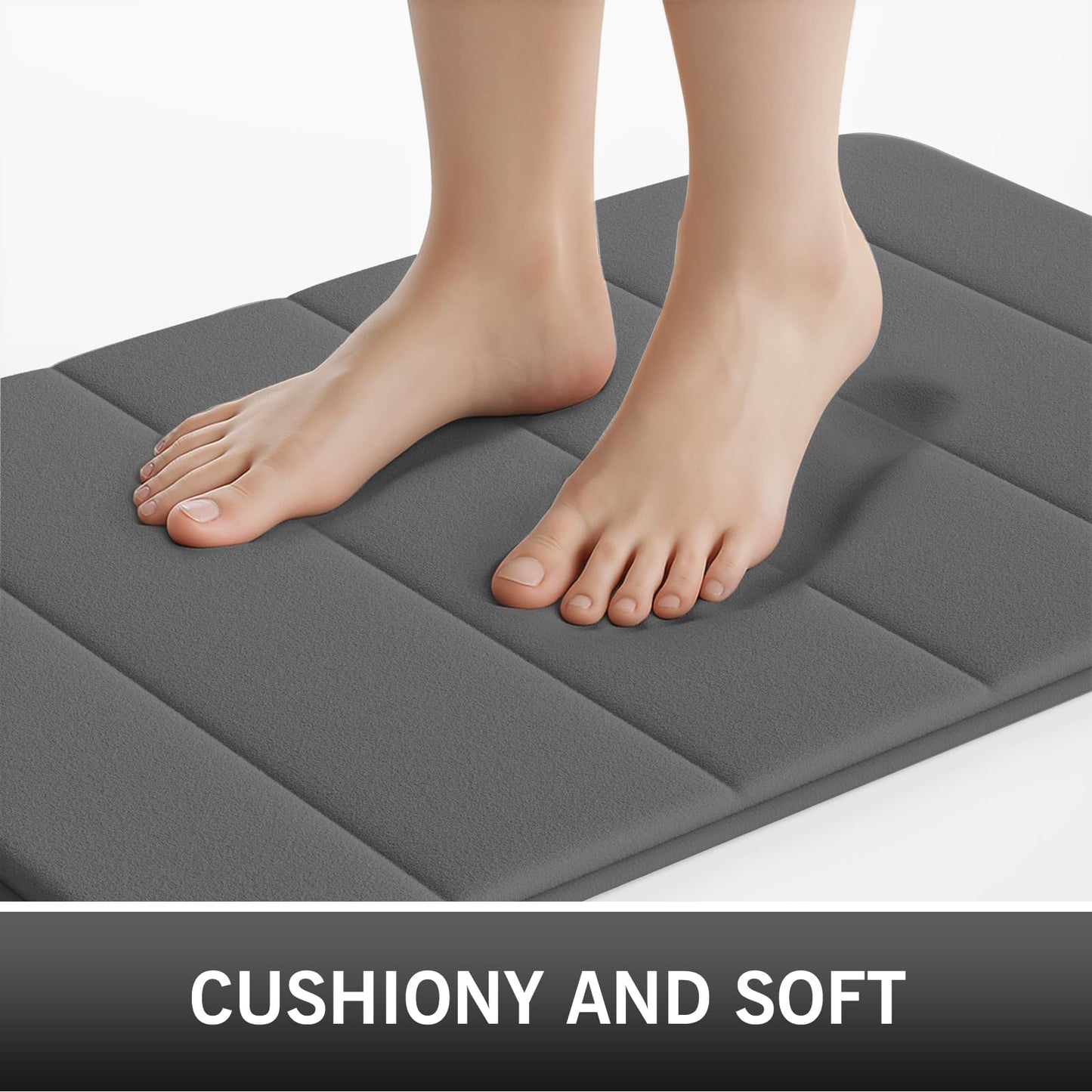 Bathroom Rugs Set 2 Piece Memory Foam Bath Rugs Non-Slip Bath Mat,Washable Room Mats,Absorbent Shaggy Rugs Super Soft Kitchen Mats, Batroom Carpets for Bathroom,Tub,Shower Home Decor