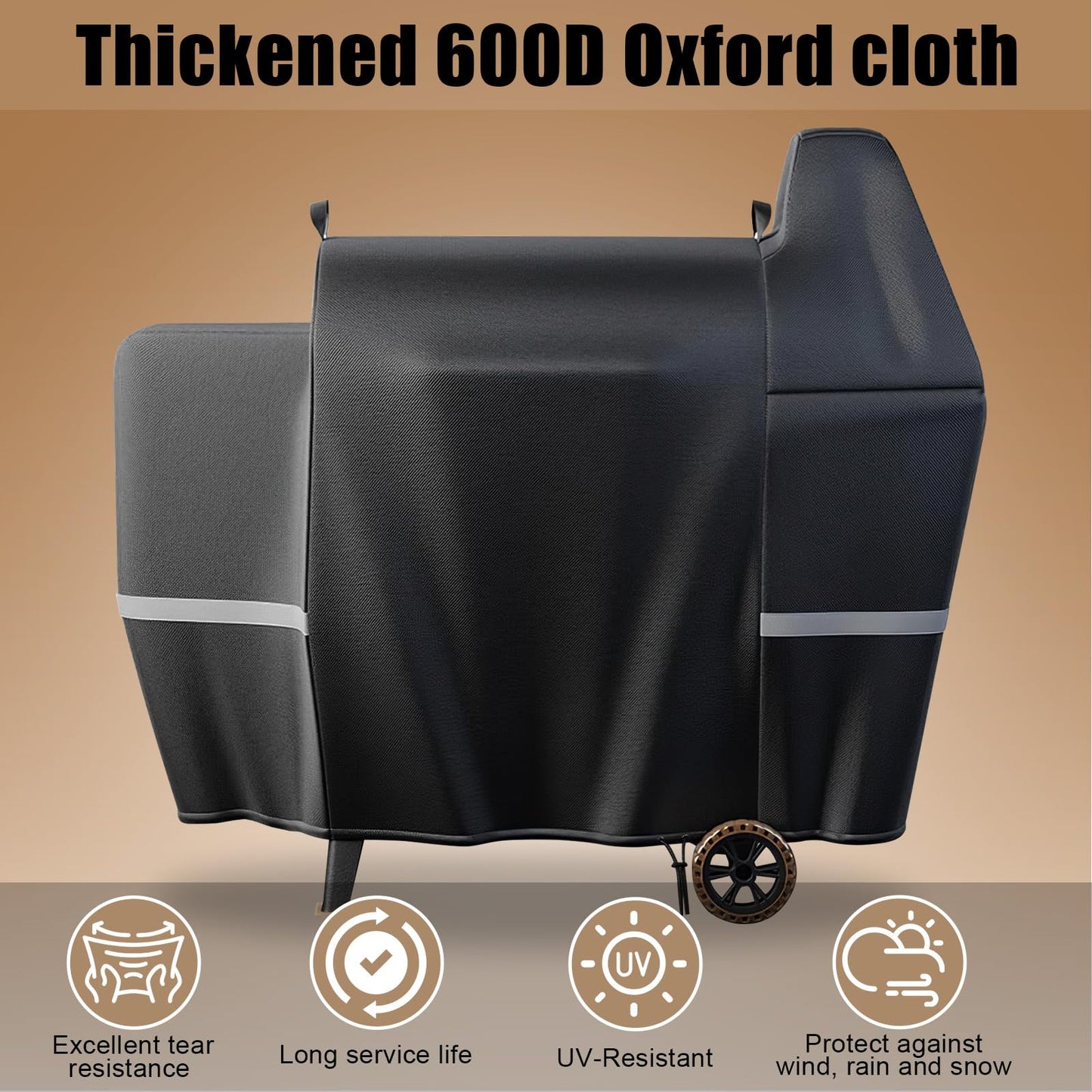 QuliMetal Grill Cover for Pit Boss Pro Series 850, 820 Deluxe/ 820D/ 820FB/ 820D3/ 820SC/ 820XL/ 820PS1/ 820CS1 Competition, Sportsman 820 Wood Pellet Grills, Z Grill 700 Series, 600D Heavy Duty