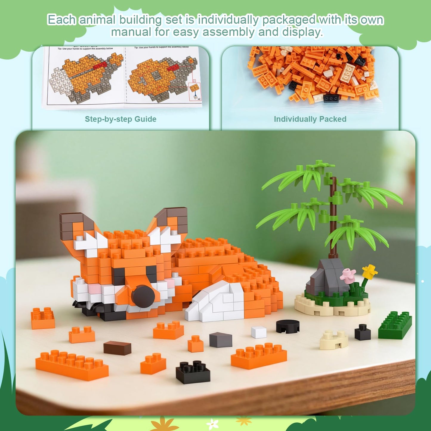12 Pack Animal Party Favors Building Sets, Mini Animals Building Blocks Decor Model Kits, Goodie Bags Stuffers, Classroom Small Prize Toys Gifts for Adults Teens Age 14+