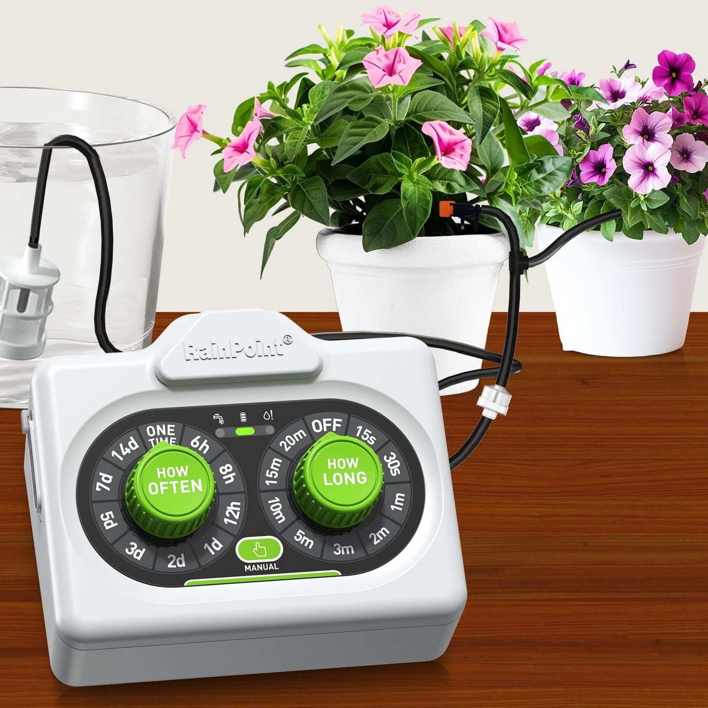 RAINPOINT Dual-knob Control Automatic Plant Waterer Indoor