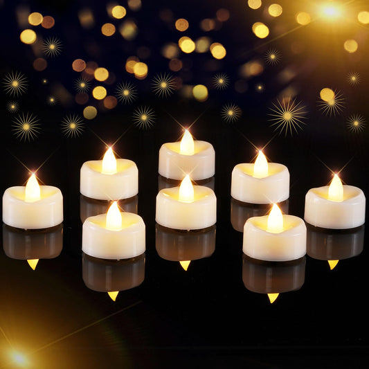 AMAGIC Battery Flameless Warm White Tealight 50 Pack Fake Elecreic Realistic Bright Candles Last 100+ Hours, for Christmas Decoration, Romantic Nights, Table Centerpiece, Diwali