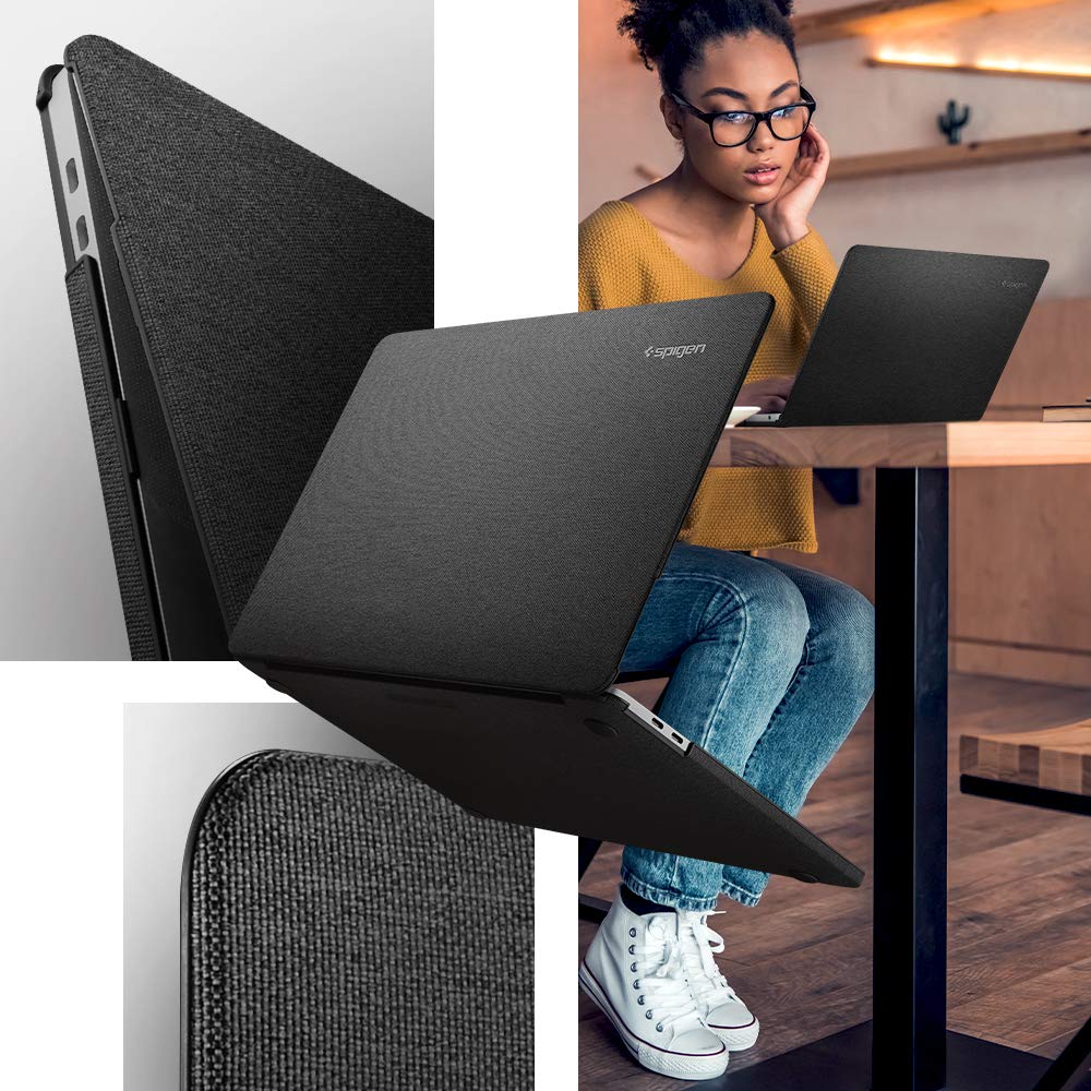 Spigen Thin Fit Designed for MacBook Pro 13 inch Case M2 M1 A2338 A2251 A2289 (2022, 2020) - Black