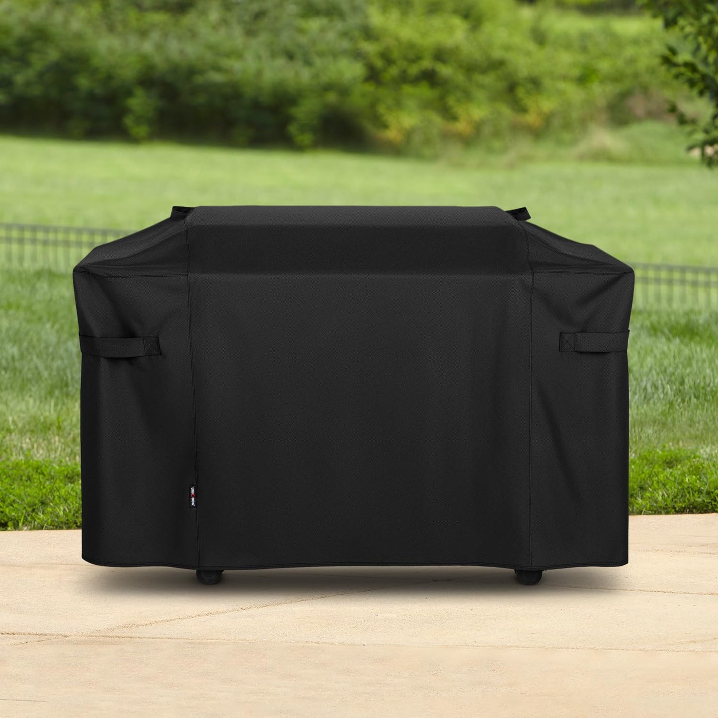 Unicook Griddle Cover for Weber 36 Inch BBQ, Heavy Duty Waterproof 4 Burner Flat Barbecue Grill Cover with Hood, Compared to Weber 3400030, 64 Inch Housse BBQ for Outdoor Griddle, Black